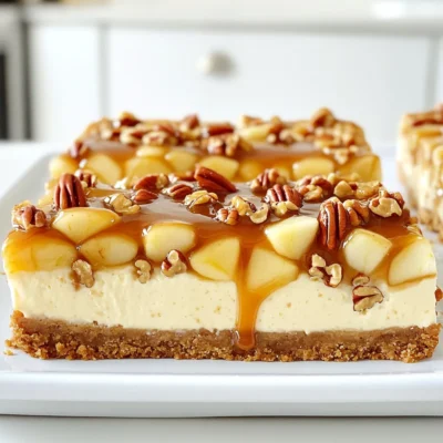 Caramel Apple Pecan Cheesecake Bars Delightful Treat