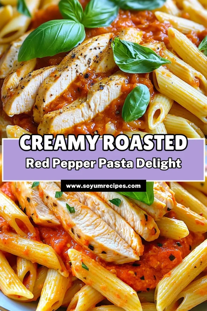 Indulge in a mouthwatering Roasted Red Pepper Chicken Pasta that’s as easy to make as it is delicious! With tender chicken, creamy roasted red pepper sauce, and al dente pasta, this dish is perfect for a weeknight dinner. Follow our simple recipe to create a flavorful meal your family will love in just 30 minutes. Click through to discover how to elevate your pasta game today!