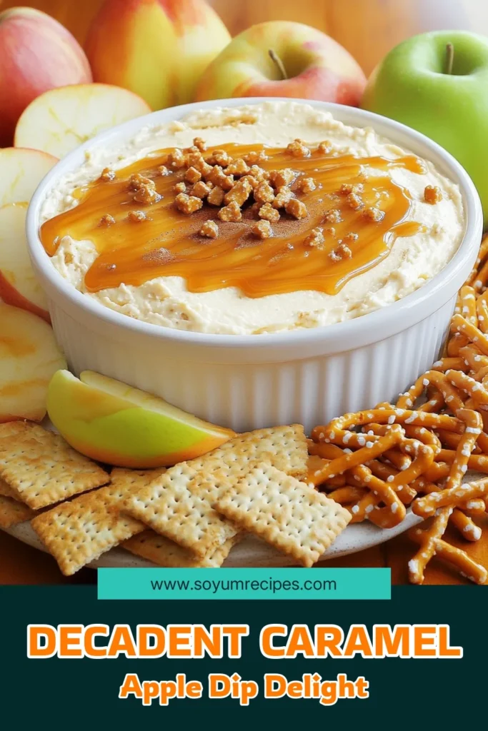 Indulge in the creamy goodness of Caramel Apple Cheesecake Dip! This delightful treat combines cream cheese, caramel sauce, and tart apples for a sweet dip that's perfect for parties or cozy nights in. In just 10 minutes, you can whip up this indulgent recipe that pairs wonderfully with sliced apples, graham crackers, or pretzels. Don't miss out—click through for the full recipe and impress your friends! #CheesecakeDip #DessertRecipes #AppleDessert #PartyFood