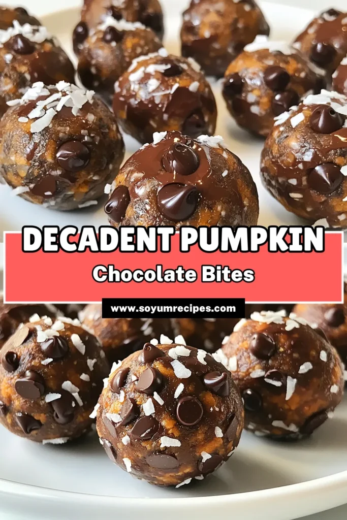 Indulge in a healthy treat with these delicious Chocolate Pumpkin Energy Balls! Packed with pumpkin puree, almond butter, and dark chocolate, these easy-to-make snacks are perfect for an energy boost anytime. With just a few simple ingredients, you can whip up a batch in under 15 minutes. Click to discover the full recipe and enjoy nutritious bites that satisfy your sweet cravings! #PumpkinRecipes #HealthySnacks #EnergyBalls #ChocolateLovers