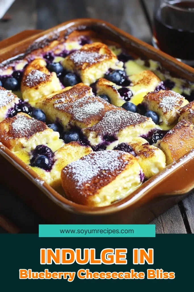 Indulge in the perfect morning treat with this Blueberry Cheesecake French Toast Casserole! Made with thick brioche bread, fresh blueberries, and a creamy cheesecake layer, this dish is easy to prepare and is sure to delight your family and friends. With a prep time of just 15 minutes, you’ll have a delicious meal ready in no time. Click to discover the full recipe and elevate your brunch game! #BlueberryCheesecake #FrenchToast #CasseroleRecipes #BrunchInspiration