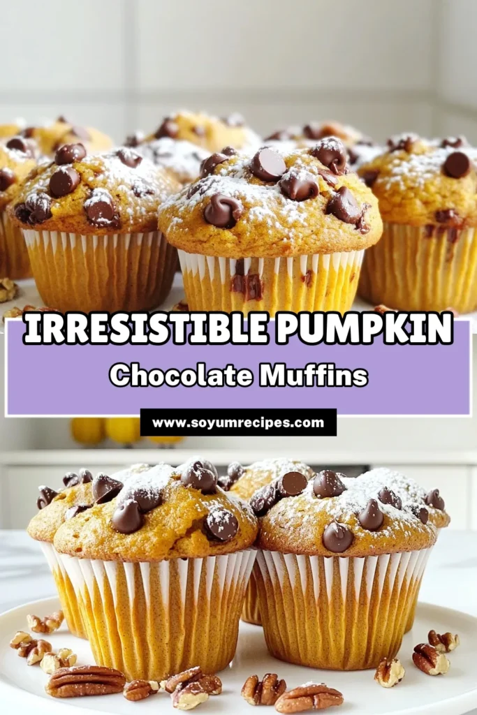 Indulge in the perfect autumn treat with these bakery-style pumpkin chocolate chip muffins! Moist and packed with flavor, they are super easy to make with just a few ingredients like pumpkin puree and chocolate chips. Perfect for breakfast or a sweet snack, these muffins will surely impress. Click through for the full recipe and enjoy baking these delicious delights today! #PumpkinMuffins #BakingRecipes #FallTreats #MuffinLove
