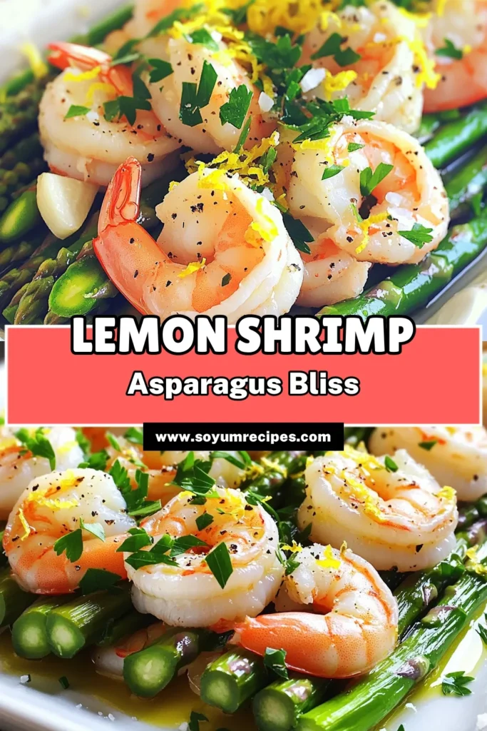 Savor the flavors of Lemon Zesty Shrimp & Asparagus Delight with this easy recipe! Perfectly baked shrimp and crisp asparagus come together with the brightness of lemon and a hint of garlic for a tasty dinner idea that's ready in just 20 minutes. Impress your family or guests with this light and delicious meal. Click through to explore the full recipe and make it tonight! #ShrimpRecipe #HealthyEating #LemonRecipes #QuickDinnerIdeas