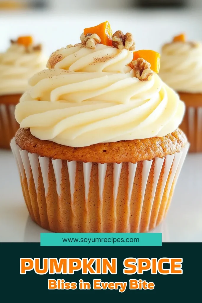 Indulge in the fall flavors with these delightful Pumpkin Spice Cupcakes topped with creamy frosting. Perfect for gatherings or cozy evenings, these cupcakes are easy to make and bursting with pumpkin goodness. Discover the simple recipe that will have everyone asking for seconds! Click through for step-by-step instructions and tips to elevate your baking game. #PumpkinSpice #FallBaking #CupcakeRecipes #SweetTreats