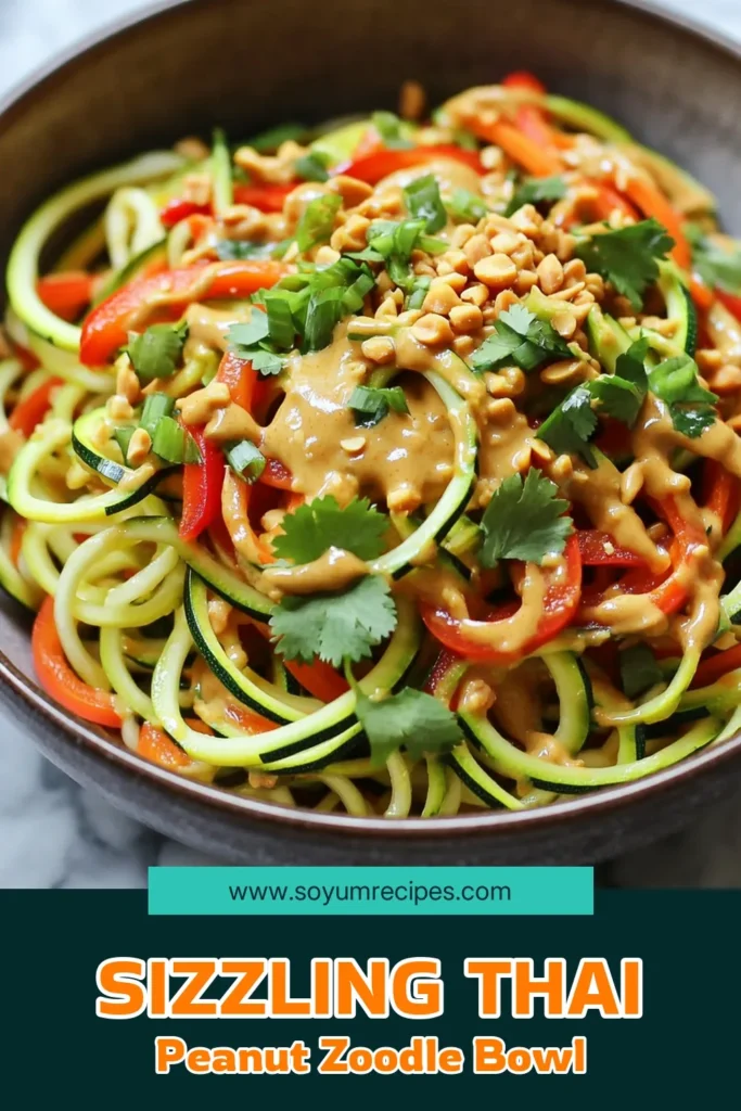 Discover the deliciousness of Thai Peanut Zucchini Noodles with this easy recipe! Enjoy vibrant veggies like zucchini, carrots, and red bell pepper tossed in a creamy peanut sauce that’s sure to satisfy. Perfect for a quick meal, this dish is both healthy and flavorful. Click to explore the full recipe and elevate your cooking today! #ThaiPeanutZucchiniNoodles #HealthyEating #VeggieRecipes #QuickMeals