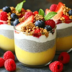 Chia seeds are the star of this recipe. They absorb liquid and swell up, creating a thick, creamy texture. For this recipe, we use 1/2 cup of chia seeds. These tiny seeds pack a big nutritional punch. They are full of fiber, protein, and healthy fats. They also help keep you full longer. The liquid base is key to the pudding. I use 2 cups of almond milk, but you can choose any milk you like. Dairy milk, coconut milk, or oat milk work great too. Each type of milk adds its own flavor. Feel free to mix it up based on what you have at home. To sweeten the pudding, I add 1/4 cup of maple syrup. Honey is a good option too. You can adjust the sweetness based on your taste. For flavor, I use 1 teaspoon of pure vanilla extract. This gives the pudding its lovely vanilla taste. You can also add a pinch of salt (1/4 teaspoon) to enhance all the flavors. Toppings make this pudding even better. Fresh berries are my favorite choice. You can use strawberries, blueberries, or raspberries. They add color and freshness. For crunch, add granola or nuts. This gives a nice texture. You can even drizzle a little extra maple syrup on top if you like it sweeter. Serve in clear cups to show off those beautiful layers! Start by grabbing a medium bowl. Pour in 2 cups of almond milk. You can use any milk you like. Next, add 1/4 cup of maple syrup for sweetness. If you prefer honey, that works too. Then, add 1 teaspoon of pure vanilla extract. This gives the pudding its lovely flavor. Finally, sprinkle in 1/4 teaspoon of salt. Whisk everything together until it’s well mixed. Now, it’s time for the chia seeds. Gradually add 1/2 cup of chia seeds into the bowl. Whisk continuously as you add them. This step prevents clumping, which can make your pudding lumpy. Once the seeds are in, let the mixture sit for 5 minutes. This allows the seeds to absorb some liquid. After 5 minutes, whisk it again to ensure the chia seeds are evenly spread. Cover the bowl with plastic wrap. Place it in the refrigerator for at least 4 hours. You can also leave it overnight for a thicker pudding. After the chilling time, take it out and stir it well. This helps make the pudding creamy and smooth. If it’s too thick, you can add a splash of milk to loosen it up. Spoon the chia pudding into individual cups. I love using glass jars for a pretty look. Top each cup with fresh berries like strawberries, blueberries, or raspberries. This adds color and freshness. For extra crunch, sprinkle some granola or nuts on top. If you want more sweetness, drizzle a little maple syrup on your pudding. Enjoy your delicious and healthy snack! To get a smooth texture, mix well from the start. After you whisk the almond milk, syrup, vanilla, and salt, add the chia seeds slowly. This step helps avoid lumps. Let the mix sit for five minutes before whisking again. This gives the seeds time to soak up some liquid. After chilling, stir the pudding again for a creamy finish. When serving, use clear cups or jars. This way, you can show off the beautiful layers. Start with a layer of pudding, then add some berries. Repeat the layers until your cups are full. A sprig of mint on top adds a nice touch. It makes the cups look fresh and inviting. Not everyone likes the same level of sweetness. You can adjust the maple syrup or honey to fit your taste. If you want it sweeter, add a little more syrup. If you prefer less sweetness, cut back a bit. Tasting the mix before chilling helps find the perfect balance. You don’t need fancy tools for this recipe. A medium bowl and a whisk are all you need. A measuring cup helps with the liquids, and a spoon is great for serving. If you want, use jars to serve the pudding. They make for easy storage too. {{image_2}} You can easily change the taste of vanilla chia pudding. Adding matcha or cocoa gives it a fun twist. For matcha, stir in one to two teaspoons with the milk. It adds a green color and a nice earthy flavor. For cocoa, mix in one to two tablespoons. This will make it chocolatey and rich. Both options are simple and add unique flavors to your snack. If you want a dairy-free option, almond milk works well. But you can also use oat milk or coconut milk. These choices keep the pudding creamy without dairy. If you need a nut-free version, stick to coconut milk or soy milk. Both keep the pudding smooth and tasty while being safe for those with nut allergies. Toppings make chia pudding even better. Fresh berries like strawberries and blueberries are great choices. You can also use raspberries or blackberries. For a tropical twist, add diced mango or pineapple. In the fall, try sliced apples or pears with a sprinkle of cinnamon. Seasonal fruits add color and flavor, making your pudding look lovely and taste fresh. Store your vanilla chia pudding in the fridge. This keeps it fresh and tasty. Use an airtight container to avoid any odors. Make sure to separate layers if you add toppings. Keep the toppings in their own container until you're ready to eat. This helps maintain their crunch. Chia pudding lasts about 4 to 5 days in the fridge. If you want to enjoy it later, don’t freeze it. Freezing changes the texture. Simply eat it cold. If it seems too thick, stir in a little almond milk to loosen it up. You can also add fresh toppings when you serve. Pick containers that are glass or BPA-free plastic. Glass jars work well. They show off the pretty layers. Plus, glass keeps flavors better. If you plan to take pudding on the go, use a leak-proof container. This keeps your bag clean and your snack safe. The best milk for chia pudding is almond milk. It has a light taste. You can also use coconut milk for more creaminess. Other options include oat milk or soy milk. Choose what you like best. Each milk gives a unique flavor. Yes, you can use different sweeteners. Maple syrup is my favorite. Honey works well too. You can try agave syrup or stevia. Adjust the amount based on your taste. Just remember, some sweeteners are stronger than others. Chia pudding lasts about 5 days in the fridge. Store it in a sealed container. Keep it fresh and tasty. If you notice any change in smell or texture, throw it away. Always check before eating. Chia pudding is great for meal prep! It’s easy to make and store. You can prepare it in advance for busy days. Just divide it into cups and chill. It’s a healthy snack ready to grab. In this article, we explored making chia pudding. We covered ingredients like chia seeds, liquid bases, sweeteners, and toppings. Next, we highlighted easy step-by-step instructions for preparation and ways to ensure a creamy texture. I also shared variations and storage tips to keep your pudding fresh. Chia pudding is fun and versatile. You can customize it to match your taste. Enjoy creating your unique version at home!