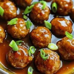 - 1 lb ground beef (or chicken/turkey) - 1/2 cup breadcrumbs - 1/4 cup grated Parmesan cheese - 1/4 cup finely chopped onion - 2 cloves garlic, minced - 1 large egg - 1 tsp salt - 1/2 tsp black pepper The main ingredients in this recipe form the base of our meatballs. I use ground beef often, but chicken or turkey works too. Breadcrumbs add texture, while Parmesan brings a rich flavor. Onion and garlic give depth. The egg acts as a binder. Don’t skip the salt and pepper; they enhance everything. - 1 cup honey - 1/4 cup soy sauce (or tamari for gluten-free) - 1 tsp minced fresh ginger - 1/2 tsp red pepper flakes (adjust to taste) The honey garlic sauce is sweet and spicy. Honey gives a nice sweetness. Soy sauce, or tamari, adds saltiness. Ginger brings warmth and spice. Red pepper flakes add heat. Adjust the flakes based on your taste. - 2 green onions, sliced (for garnish) For garnish, I like to use sliced green onions. They add color and a fresh taste. You can also use sesame seeds or chopped herbs if you want. To start, gather all your meatball ingredients. In a large bowl, combine: - 1 lb ground beef (or chicken/turkey) - 1/2 cup breadcrumbs - 1/4 cup grated Parmesan cheese - 1/4 cup finely chopped onion - 2 cloves garlic, minced - 1 large egg - 1 tsp salt - 1/2 tsp black pepper Mix these ingredients well. Use your hands to ensure each part blends together. You want a smooth, even mix. Next, shape the mixture into meatballs. Aim for about 1 inch in diameter. This size cooks well and stays juicy. Place the meatballs on a baking sheet. Now, let's make the honey garlic sauce. In a separate bowl, whisk together: - 1 cup honey - 1/4 cup soy sauce (or tamari for gluten-free) - 1 tsp minced fresh ginger - 1/2 tsp red pepper flakes (adjust to taste) Whisk until all ingredients blend smoothly. The sauce will be sweet and a bit spicy, perfect for your meatballs. It's time to cook! Place the shaped meatballs into the slow cooker. Pour the honey garlic sauce over them. Make sure each meatball gets coated. Cover the slow cooker and set it on low for 4-5 hours or high for 2-3 hours. The meatballs should be tender and fully cooked. After cooking, gently stir the meatballs in the sauce. This helps coat them one last time. Enjoy your meal! To make great meatballs, size matters. Aim for meatballs about 1 inch wide. This size cooks evenly in the slow cooker. You want them firm but not too dense. Use fresh ingredients for the best taste. Mix the meat well but don’t overdo it. Overmixing can make them tough. Want to spice things up? Try adding more red pepper flakes for heat. For a deeper flavor, add garlic powder or onion powder. If you love sweet, add a bit more honey. You can also swap soy sauce for teriyaki sauce for a twist. Fresh herbs like cilantro or parsley can brighten the dish. Don’t be afraid to taste the sauce before cooking. Adjust flavors to your liking! Slow cookers are great, but they can be tricky. Always layer meatballs in the sauce well. This ensures they cook evenly. Avoid lifting the lid while cooking; it lets heat escape. If your meatballs look dry, add a splash of water or broth. Cook on low for the best texture. Always check that they reach 165°F for safety. {{image_2}} You can switch the ground beef for ground turkey or chicken. This change makes the dish lighter. Both options still taste great with the honey garlic sauce. You may need to adjust the cooking time slightly. Turkey and chicken can cook faster than beef, so check for doneness early. To make this dish gluten-free, use tamari instead of soy sauce. You can also swap regular breadcrumbs for gluten-free ones. The rest of the recipe stays the same. You will still enjoy the sweet and spicy flavor. Just ensure all your ingredients are gluten-free. Want to mix it up? Try adding pineapple chunks to the sauce. This gives a nice sweet twist. You can also add sriracha for heat. Adjust the amount based on your spice level. Even a squeeze of lime can brighten the dish! These changes keep the meal fun and exciting. When you have leftover honey garlic meatballs, store them in an airtight container. This keeps the meatballs fresh. Place them in the fridge right after they cool. They will stay good for 3 to 4 days. If you want to enjoy them later, consider freezing. To freeze cooked meatballs, let them cool first. Spread them out on a baking sheet. Make sure they are not touching each other. Freeze them for about 1 to 2 hours. Once frozen, transfer them to a freezer-safe bag. This way, they can last for up to 3 months. Just label the bag with the date. When you are ready to eat the meatballs, you can reheat them safely. The best way is to use the microwave. Place them on a plate and cover with a damp paper towel. Heat in short bursts of 30 seconds until warm. You can also reheat them on the stove in a pan with a bit of sauce. Just heat until they are hot all the way through. Yes, you can make these meatballs ahead. Prepare them and shape into balls. Place them on a baking sheet. Cover and refrigerate for up to 24 hours. This saves time on busy days. If you freeze them, keep them in airtight bags. Thaw overnight in the fridge before cooking. Honey garlic meatballs pair well with many sides. You can serve them with: - Steamed rice - Mashed potatoes - Noodles - Roasted vegetables - A fresh salad These options balance the sweet and spicy flavors of the meatballs. You can skip breadcrumbs by using other options. Try these substitutes: - Oats: Use rolled oats or quick oats. - Ground nuts: Almonds or walnuts work well. - Cauliflower rice: It adds texture without gluten. - Mashed potatoes: This keeps the meatballs moist. Each option gives a unique taste and texture to your meatballs. This blog post covered how to make delicious honey garlic meatballs. You learned about the ingredients, preparation steps, and cooking in a slow cooker. I shared tips for perfect meatballs and fun variations to try. In my view, these meatballs are easy to make and taste great. Experimenting with different flavors can make each meal unique. Don't hesitate to store leftovers or freeze them for future meals. Enjoy the cooking and sharing experience!