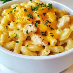- 8 oz elbow macaroni - 1 lb chicken breast, diced - 1/2 cup honey - 1/4 cup soy sauce (low sodium) - 2 cups shredded cheddar cheese - 1/2 cup cream cheese, softened - 1/2 cup milk To make this dish, start with elbow macaroni. This pasta holds cheese well. Next, we need chicken breast. Diced chicken cooks quickly and adds protein. Honey and soy sauce form a sweet and salty sauce for flavor. Cheddar cheese gives that classic mac and cheese taste. Cream cheese makes it extra creamy. Milk helps the cheese melt smoothly. - 1 teaspoon garlic powder - 1/2 teaspoon smoked paprika - Fresh parsley, chopped (for garnish) Garlic powder enhances the chicken's flavor. Smoked paprika adds warmth and depth. Fresh parsley brightens the dish and makes it pretty. - Additional cheese for topping - Other protein substitutions For a cheesier bite, add more cheese on top. You can swap chicken for shrimp or tofu. These options keep the meal tasty and fun. {{ingredient_image_1}} To start, boil the elbow macaroni. Fill a large pot with salted water and bring it to a boil. Once boiling, add the macaroni. Cook it based on the package instructions until it is al dente. This means it should be firm, but not hard. After that, drain the pasta and set it aside. Next, we need to prepare the chicken. Heat two tablespoons of olive oil in a large skillet over medium heat. While the oil heats, season the diced chicken with salt, pepper, and garlic powder. Once the oil is hot, add the chicken to the skillet. Cook it for about 5-7 minutes. You want it to be browned and fully cooked through. This ensures a juicy and tasty chicken. Now, let’s make the honey garlic sauce. In a small bowl, mix together half a cup of honey, a quarter cup of low-sodium soy sauce, and two cloves of minced garlic. Once the chicken is cooked, pour this sauce into the skillet. Stir well to coat the chicken evenly. Let the sauce simmer for about 2-3 minutes. This helps it thicken up nicely. Now, it’s time to combine everything. In a large mixing bowl, add the cooked macaroni, the chicken with sauce, two cups of shredded cheddar cheese, half a cup of cream cheese, half a cup of milk, and half a teaspoon of smoked paprika. Stir everything together until well mixed. Make sure the pasta and chicken get evenly coated with cheese and sauce. Preheat your oven to 350°F (175°C). Transfer the mac and cheese mixture into a greased baking dish. If you like, you can top it with some extra cheese. Bake it for 20-25 minutes. You want it to be bubbly and golden on top. Keep an eye on it to avoid overcooking. After baking, remove the dish from the oven. Let it cool for a few minutes before serving. This helps avoid burns. Before serving, garnish with some chopped fresh parsley for a pop of color. Enjoy your savory honey garlic chicken mac and cheese! To get the right flavor, you can adjust the sweetness or saltiness. If the sauce tastes too sweet, add a bit more soy sauce. For extra sweetness, add more honey. To thicken the sauce, let it simmer longer. This helps it stick to the chicken and pasta better. To cook pasta just right, look for al dente texture. This means it should be firm but not hard. Stir the pasta while it cooks to prevent sticking. Once cooked, drain it well and avoid rinsing. Rinsing washes away the starch that helps sauce stick. For a creamy mac and cheese, use a blend of cheeses. Cheddar is great, but mix it with cream cheese for richness. When melting cheese, stir it in slowly over low heat. This keeps the cheese smooth and prevents clumping. Make sure to use freshly shredded cheese, as it melts better than pre-shredded. Pro Tips Perfectly Cooked Pasta: Make sure to cook the elbow macaroni al dente. This will help it maintain its texture when mixed with the cheese sauce and baked. Marinate the Chicken: For added flavor, consider marinating the diced chicken in the honey garlic sauce for 30 minutes before cooking. This will enhance the taste. Cheese Variations: Feel free to mix different types of cheese, such as mozzarella or pepper jack, for a unique flavor profile in your mac and cheese. Garnish for Presentation: Adding freshly chopped parsley not only enhances the visual appeal but also adds a fresh flavor that complements the dish beautifully. {{image_2}} You can change up the protein in this dish. Instead of chicken, try shrimp or tofu. Shrimp cooks quickly and adds a nice flavor. Just sauté it until it turns pink. Tofu is a great vegetarian option. Press it to remove water, then cube and sauté. Add some color and nutrition by including veggies like spinach or bell peppers. Spinach wilts nicely and blends well with the cheese. Bell peppers add a sweet crunch. You can also explore different spices for extra flavor. Try adding chili powder or cumin. Mixing cheeses can take your mac and cheese to the next level. Use a blend of cheddar and Monterey Jack for a creamy texture. You can even incorporate flavored cheeses, like smoked gouda or pepper jack, to add depth. Experimenting with cheeses makes each batch unique and exciting! To store leftovers, place the mac and cheese in an airtight container. It’s best to do this when it has cooled down. Keep it in the refrigerator for up to three days. For freshness, cover the dish tightly. You can also use plastic wrap or foil to seal it. If you want to save it for longer, freezing is a great option. Let the dish cool completely before you freeze it. Use a freezer-safe container or a heavy-duty freezer bag. It can last up to three months in the freezer. When you're ready to eat, thaw it in the fridge overnight. To reheat in the oven, preheat it to 350°F (175°C). Place the mac and cheese in a baking dish and cover it with foil. Heat for about 20-25 minutes or until warm. Stir halfway through for even heating. For microwave reheating, scoop a portion into a microwave-safe bowl. Add a splash of milk to keep it creamy. Heat for 1-2 minutes on high, stirring halfway. Check to see if it’s hot enough before serving. You can serve this dish with a simple salad. A side of steamed broccoli works well too. Garlic bread adds a nice touch. For a refreshing drink, try iced tea or lemonade. Yes, you can prepare the dish in advance. Cook the mac and cheese, then store it in the fridge. Just reheat it in the oven before serving. It stays tasty for about three days. To spice up the sauce, add red pepper flakes. You can also mix in some hot sauce. Adjust the amount based on your heat preference for the best flavor. Absolutely! Kids love the creamy cheese and sweet honey flavor. The chicken adds protein, making it a balanced meal. You can even let kids help with the cooking for more fun. Yes, you can use regular soy sauce. It will make the dish saltier, so watch the salt you add. You could also use tamari for a gluten-free option. This blog post covered how to make Honey Garlic Chicken Mac and Cheese. You learned about key ingredients like chicken, pasta, and sauces. I shared step-by-step instructions to ensure success. Tips on cooking and storage can help keep your dish fresh. Explore variations to make this recipe your own. Don’t be afraid to add different flavors and proteins. Enjoy experimenting with this tasty meal that everyone loves!