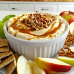 To make this tasty dip, you will need a few simple items. Here’s what you need: - 8 oz cream cheese, softened - 1 cup powdered sugar - 1 teaspoon vanilla extract - 1/2 cup caramel sauce, plus extra for drizzling - 1/2 teaspoon cinnamon - 2 large apples (Granny Smith or Honeycrisp), cored and sliced These ingredients come together to create a creamy and sweet base for your dip. When serving this dip, you want to have the right dippers. I suggest using: - Graham crackers - Pretzels These crunchy options pair nicely with the smooth dip. You can also try slicing some more apples to add variety. To make your dip even better, consider adding some toppings. You might enjoy: - Chopped nuts (like walnuts or pecans) Sprinkling these on top adds a nice crunch. You can also drizzle extra caramel sauce for a sweet finish. This dip is all about layers of flavor and fun textures. Start with 8 ounces of softened cream cheese. Use an electric mixer to beat it until smooth. This step takes about one to two minutes. Next, add 1 cup of powdered sugar. Mix until it’s fluffy and well combined. Then, stir in 1 teaspoon of vanilla extract. Finally, add 1/2 teaspoon of cinnamon. Mix again to blend the flavors well. Now, it’s time for the fun part: adding the caramel! Pour in 1/2 cup of caramel sauce. Reserve a bit for drizzling later. Gently fold the caramel into the cream cheese mixture. Be careful not to mix too much. You want to keep some swirls of caramel visible. This gives the dip a lovely look. Transfer your dip into a nice serving dish. Smooth the top with a spatula for a clean finish. Drizzle the reserved caramel sauce on top. This adds extra sweetness and a beautiful touch. Next, sprinkle chopped nuts over the caramel. Walnuts or pecans work great. Finally, serve your dip with sliced apples, graham crackers, or pretzels. Enjoy this tasty treat! To soften cream cheese fast, cut it into small cubes. Place the cubes in a bowl. Microwave them for about 10 to 15 seconds. Check if it is soft enough to mix. If not, heat it for a few more seconds. This method works well and saves time. To get that pretty swirl in your dip, mix carefully. After adding the caramel sauce, gently fold it into the cream cheese. Use a spatula and make slow movements. Don’t stir too much. You want to see both the cream cheese and caramel. This makes your dip look nice and inviting. Yes, you can make this dip ahead of time. Prepare the dip and store it in the fridge. Keep it in an airtight container. It stays fresh for about two days. When ready to serve, drizzle extra caramel on top. This adds a fresh touch and looks great. {{image_2}} If you want a lighter dip, try Greek yogurt. It adds a creamy texture without all the fat. Just mix 8 oz of plain Greek yogurt with the powdered sugar. You can keep the vanilla and cinnamon for flavor. This swap makes it healthier but still tasty. Want to make your dip even better? You can add fun mix-ins! Chocolate chips bring sweetness, while toffee bits add crunch. Just fold in about 1/2 cup of either before serving. These extras make the dip even more exciting and fun to eat. You can change the flavor with the seasons. In fall, add pumpkin spice to give it a cozy taste. Just mix in 1 teaspoon of pumpkin spice with the other ingredients. This adds warmth and makes it perfect for autumn gatherings. To keep your caramel apple cream cheese dip fresh, store it in an airtight container. This prevents air from getting in and keeps the dip from drying out. Place a piece of plastic wrap directly on the dip before sealing the lid. This extra layer helps to keep it creamy and delicious. When stored properly, this dip lasts about three to five days in the fridge. I always recommend eating it sooner for the best taste and texture. If you notice any changes in color or smell, it’s best to toss it out. Freezing this dip is not ideal. The cream cheese can change texture when thawed, making it grainy. If you must freeze it, store it in a freezer-safe container. Use it within a month for the best quality. When ready to eat, thaw it in the fridge overnight, then mix it well before serving. For this dip, I recommend using Granny Smith or Honeycrisp apples. Granny Smith apples add a nice tartness. They balance the sweetness of the caramel and cream cheese. Honeycrisp apples are sweet and crisp, making them great for dipping. Their texture holds up well, so you get a satisfying crunch. Yes, you can use store-bought caramel sauce. It saves time and still tastes great. Just look for a high-quality brand for the best flavor. You can drizzle extra caramel on top for a nice touch. If you want to make your own, it’s simple, but store-bought works perfectly. Yes, this recipe can be gluten-free. The dip itself is gluten-free since it uses cream cheese and sugar. Just choose gluten-free dippers. You can use fresh apple slices or gluten-free graham crackers. Pretzels can also be gluten-free. Always check labels to be sure. Caramel apple cream cheese dip is a fun and tasty treat. We covered key ingredients like cream cheese and caramel, plus tasty accessories and dips. I shared easy steps to make the dip and tips for softening cream cheese. You can even try healthier versions or seasonal flavors. Remember to store leftovers properly for the best taste. This dip is perfect for gatherings or a cozy snack. Enjoy every creamy, sweet bite!