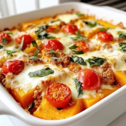 - 1 lb ground turkey - 2 medium sweet potatoes, peeled and cubed - 1 cup spinach, chopped - 1 cup cherry tomatoes, halved - 1 small onion, diced - 2 cloves garlic, minced - 1 teaspoon dried thyme - 1 teaspoon smoked paprika - ½ cup shredded mozzarella cheese For this Turkey Sweet Potato Bake, I love using simple, fresh ingredients. Ground turkey brings protein and flavor. Sweet potatoes add sweetness and creaminess. Spinach gives us bright color and nutrients. I use cherry tomatoes for a juicy burst. Diced onion adds a nice base flavor. Minced garlic gives a lovely aroma. Each ingredient works together to create a hearty meal. For seasoning, thyme brings warmth and earthiness. Smoked paprika adds a subtle smokiness. Mozzarella cheese makes everything rich and melty. This mix of flavors keeps every bite exciting. With these ingredients, you can create a dish that is both filling and comforting. You’ll enjoy the process as much as the meal itself! {{ingredient_image_1}} - Preheating the oven: Start by preheating your oven to 400°F (200°C). This step ensures that your bake cooks evenly and thoroughly. - Cooking sweet potatoes: Peel and cube 2 medium sweet potatoes. In a pot, bring water to a boil. Add your sweet potatoes and cook for about 10-12 minutes. They should be tender when done. Drain and set them aside. - Sautéing onions and garlic: In a large skillet, heat 2 tablespoons of olive oil over medium heat. Add 1 small diced onion. Cook for about 3-4 minutes until the onion turns translucent. Then, add 2 minced garlic cloves. Stir them in for a minute to release their aroma. - Browning the ground turkey: Now, add 1 pound of ground turkey to the skillet. Cook until it is browned and no longer pink, about 6-8 minutes. Break it up with a spoon as it cooks to ensure even browning. Once the turkey is cooked, stir in 1 cup of chopped spinach, 1 cup of halved cherry tomatoes, 1 teaspoon of dried thyme, 1 teaspoon of smoked paprika, ½ teaspoon of salt, and ½ teaspoon of black pepper. Cook for an additional 3 minutes until the spinach wilts. - Layering ingredients in the baking dish: In a baking dish, layer the cooked sweet potatoes on the bottom. Pour the turkey mixture over the sweet potatoes, spreading it evenly. - Baking time and finishing touches: Drizzle ¼ cup of low-sodium chicken broth over the turkey bake. This will keep it moist. Top with ½ cup of shredded mozzarella cheese, spreading it evenly. Bake in your preheated oven for 20 minutes. The cheese should be bubbly and golden brown when done. Once out of the oven, let it cool slightly before serving. To ensure your turkey cooks perfectly, use a meat thermometer. The internal temperature should reach 165°F (74°C). This keeps your turkey safe to eat and juicy. Avoid overcooking; it can dry out the meat. When cutting sweet potatoes, use a sharp knife. Peel them first, then cut into even cubes. This helps them cook evenly. Aim for 1-inch pieces for the best texture. Pair your Turkey Sweet Potato Bake with a fresh salad. A simple green salad with lemon dressing adds a nice touch. Roasted broccoli or green beans also works well. For garnishes, fresh herbs like parsley or basil add color. A sprinkle of cheese on top can enhance the look too. This recipe is naturally gluten-free. Just ensure your broth is gluten-free. For low-carb options, try using cauliflower rice instead of sweet potatoes. It keeps the dish light while still being filling. You can also swap the ground turkey for lean chicken or tofu. Pro Tips Cook Sweet Potatoes First: Cooking the sweet potatoes before adding them to the bake ensures they are perfectly tender and complements the turkey mixture. Use Fresh Spinach: Fresh spinach not only adds flavor but also enhances the nutritional value of the dish compared to frozen spinach. Experiment with Cheese: While mozzarella is delicious, feel free to mix in other cheeses like cheddar or feta for a different flavor profile. Let It Rest: Allow the turkey sweet potato bake to rest for a few minutes after baking to help it set and make serving easier. {{image_2}} You can easily switch up the protein in this dish. Ground chicken or beef works well. If you want a meat-free option, try lentils or chickpeas. These swaps give you choice and can change the flavor too. Feel free to mix in different vegetables. Zucchini, bell peppers, or carrots bring color and taste. You can also use frozen veggies if you are short on time. Just make sure they are thawed and drained before adding. To boost flavor, add more herbs and spices. Basil and oregano give a fresh taste. You can also try cumin or chili powder for a spicy kick. Don't forget about garlic powder for extra depth. Sauces can enhance your bake too. A drizzle of hot sauce adds heat. You can also use pesto or BBQ sauce for a twist. Top with fresh herbs like parsley or cilantro for a fresh finish. This dish can be a full meal. Pair it with a simple salad or crusty bread. You could also serve it with rice or quinoa for extra carbs. Leftovers are great for meal prep. Store them in containers for easy lunches. You can heat them in the microwave, or enjoy them cold in a wrap. This way, you save time and reduce food waste. To keep your Turkey Sweet Potato Bake fresh, store it in an airtight container. This helps keep out air and moisture. Place the dish in the fridge within two hours of cooking. It lasts about 3 to 4 days in the fridge. Be sure to label the container with the date. This way, you won't forget when you made it. If you want to save it for later, freezing is a great option. First, let the bake cool completely. Then, cut it into portions. Wrap each portion in plastic wrap, then put them in a freezer-safe bag. Make sure to remove as much air as possible. This helps avoid freezer burn. It can last for up to 3 months in the freezer. When you're ready to eat, thaw it in the fridge overnight. To reheat your Turkey Sweet Potato Bake, use the oven for the best texture. Preheat the oven to 350°F (175°C). Place the bake in a baking dish and cover it with foil. Heat for about 20 minutes or until warm. This method keeps it moist. If you use a microwave, heat it in short bursts and cover it. This helps prevent dryness. Stir it occasionally for even heating. Enjoy your delicious leftovers! You can use several alternative meats for this recipe. Ground chicken works well. It has a similar taste and texture. Ground beef is another option, but it is richer. For a vegetarian choice, consider using lentils or black beans. These add protein and fiber too. If you want a vegan option, try crumbled tempeh or tofu. Both soak up flavors nicely and are healthy. Yes, you can make this dish ahead of time. Prepare it up to the baking step. Layer the sweet potatoes and turkey mixture in the dish. Cover it and store it in the fridge for up to 24 hours. When you are ready to bake, drizzle the chicken broth on top. Then, bake as directed. This saves time on busy days! Yes, this recipe is quite healthy. Each serving is packed with nutrients. Ground turkey is lean and high in protein. Sweet potatoes provide carbs and fiber. They are also rich in vitamins. Spinach adds iron and other important nutrients. The dish has a good balance of protein, carbs, and healthy fats. Plus, it is low in sodium if you use low-sodium broth. Enjoying this meal can help you feel full and satisfied! This blog post explored a delicious recipe featuring ground turkey, sweet potatoes, and spinach. I shared key ingredients, helpful cooking tips, and ideas for variations. You learned how to prepare, cook, and store your meal perfectly. Remember, this dish is versatile and can fit many diets. Try different proteins and veggies to make it your own. You can enjoy a healthy meal that’s easy to make and great for meal prep. Happy cooking!
