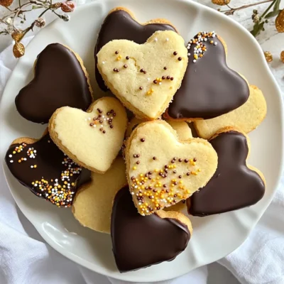 Chocolate Dipped Shortbread Hearts Irresistible Treat