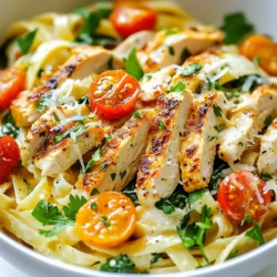 - Chicken and Spice Blend - 2 boneless, skinless chicken breasts - 2 tablespoons Cajun seasoning - 1 tablespoon olive oil - Pasta and Dairy Components - 8 ounces fettuccine pasta - 1 cup heavy cream - 1 cup chicken broth - 1/2 cup grated Parmesan cheese - Vegetables and Seasonings - 1 cup cherry tomatoes, halved - 1 cup spinach leaves - 3 cloves garlic, minced - Salt and pepper to taste - Fresh parsley, chopped for garnish Gathering these ingredients is easy. You can find most in your local store. The chicken adds protein, while the Cajun seasoning gives a spicy kick. Fettuccine is perfect for holding the creamy sauce. Heavy cream and chicken broth create a rich base. The cherry tomatoes add a sweet burst, and spinach brings color and nutrients. Garlic adds depth to the flavor. Finally, Parmesan cheese ties everything together with its salty goodness. This dish is fun to make and so satisfying to eat! You can impress anyone with these simple yet tasty ingredients. {{ingredient_image_1}} Marinating the Chicken with Cajun Seasoning Start by taking the chicken breasts. Sprinkle Cajun seasoning on both sides. Ensure each piece is evenly coated. Let them sit for about 15 minutes. This helps the flavors sink in. Cooking the Chicken in the Skillet Heat olive oil in a large skillet over medium-high heat. Add the marinated chicken. Cook for 6-7 minutes on each side. Look for a golden brown color. Once done, take the chicken out and let it rest. After a few minutes, slice it into strips. Boiling Fettuccine In a large pot, bring salted water to a boil. Add the fettuccine pasta. Cook it according to the package instructions until it is al dente. This usually takes about 8-10 minutes. Draining and Reserving Pasta Water Once cooked, drain the pasta in a colander. Make sure to save about 1/2 cup of the pasta water. This starchy water will help the sauce later. Sautéing Garlic and Cherry Tomatoes Use the same skillet where you cooked the chicken. Add minced garlic and sauté it for about 1 minute. You want it to smell good but not burn. Next, toss in halved cherry tomatoes. Cook them for 2-3 minutes until they start to soften. Combining Broth and Cream Lower the heat to medium. Pour in chicken broth and heavy cream. Stir the mixture well. Bring it to a gentle simmer. The sauce should begin to thicken. Tossing Pasta with Sauce Add the drained fettuccine to the skillet. Toss the pasta in the creamy sauce. If it feels too thick, add some reserved pasta water. Keep mixing until the pasta is well coated. Adding Spinach and Parmesan Now, stir in fresh spinach and grated Parmesan cheese. Watch the spinach wilt and the cheese melt. Season with salt and pepper to your liking. Finally, add the sliced Cajun chicken on top. Enjoy this delicious meal! - Marination Tips for Chicken: Start by seasoning the chicken with Cajun spice. Make sure you coat both sides well. Let the chicken marinate for about 15 minutes. This step adds depth to the flavor. - Balancing Spiciness and Creaminess: Cajun seasoning packs a punch. To balance it, use heavy cream. The cream cools the heat while adding richness. You can adjust the spice to fit your taste. Add more or less seasoning as desired. - Ideal Cooking Times: Cook the chicken for about 6-7 minutes on each side. Look for a golden brown color and ensure it's cooked through. The pasta should boil until al dente, usually around 8-10 minutes. - Skillet vs. Pot Cooking: Using a skillet for the chicken gives you a nice sear. It also helps capture flavors for the sauce. A pot is great for boiling pasta but doesn’t add flavor. Stick to a skillet for the sauce. - Serving Ideas and Garnishes: Serve the pasta in large bowls. Add extra Parmesan cheese on top for a lovely finish. A few cherry tomatoes will add color. Fresh parsley sprinkled on top makes it look even better. - Pairing with Side Dishes: Garlic bread pairs well with this dish. A crisp salad also makes a nice side. You can choose any side you love, but these work great! Pro Tips Marinate for Maximum Flavor: Allow the chicken to marinate with Cajun seasoning for at least 15 minutes to enhance its flavor profile. Reserve Pasta Water: Always save some pasta water before draining; it’s the perfect way to adjust the sauce's consistency without losing flavor. Fresh Ingredients Matter: Use fresh spinach and ripe cherry tomatoes for the best taste and texture in your pasta dish. Garnish for Presentation: A sprinkle of fresh parsley and extra Parmesan cheese not only enhances the visual appeal but also adds a fresh flavor boost. {{image_2}} You can easily boost flavor by adding vegetables. Bell peppers, mushrooms, and zucchini work great. They add color and texture. Try using seasonal ingredients, like asparagus in spring or butternut squash in fall. These swaps can keep your dish fresh and exciting. If you want to change the protein, shrimp is a fantastic choice. It cooks quickly and pairs well with the spices. Tofu is another great option for a plant-based meal. Just ensure you press it to remove extra water before cooking. For a vegan version, swap heavy cream with coconut milk. It adds creaminess and a hint of sweetness. To make the sauce dairy-free, use plant-based cream or nut milk. Almond or oat milk works well. If you like it spicier, add more Cajun seasoning or a pinch of cayenne pepper. You can also reduce the spice by using less seasoning. Adjust to your taste for the perfect balance. To store leftovers, first let your Creamy Cajun Chicken Pasta cool down. Place it in an airtight container. Make sure to cover it well to keep it fresh. Store it in the fridge for up to three days. For the best storage, use glass containers or BPA-free plastic ones. They help keep the taste and texture intact. Avoid using metal containers, as they can react with the ingredients. The best way to reheat this dish is in a skillet. Heat it over medium-low heat, stirring often. This method keeps the pasta from drying out. If you want to use the microwave, place the pasta in a bowl. Add a splash of chicken broth or cream. Cover the bowl with a microwave-safe lid or wrap. Heat in short bursts, stirring in between, until warm. To keep the creaminess, avoid high heat. Adding extra cream or broth will help maintain that rich, smooth texture. This way, every bite stays delicious and satisfying. Cajun seasoning is a blend of spices from Louisiana. It adds a bold flavor to dishes. Common ingredients in Cajun seasoning include: - Paprika - Cayenne pepper - Garlic powder - Onion powder - Oregano - Thyme - Black pepper - Salt You can find Cajun seasoning at most stores. You can also make your own at home. Just mix the spices above in a bowl. Adjust the heat by adding more or less cayenne pepper. Yes, you can make Creamy Cajun Chicken Pasta in advance. It works well for meal prep. Here are some meal prep ideas: - Cook the chicken and pasta ahead of time. - Store them in separate containers in the fridge. - When you are ready to eat, combine them with the sauce. This dish stays tasty for a few days in the fridge. Reheat it gently on the stove. Add a splash of chicken broth or cream to keep it creamy. For a great meal, serve this pasta with: - Garlic bread - A fresh green salad - Roasted vegetables These sides complement the rich flavors of the pasta. For wine pairing, try a crisp white wine. A Sauvignon Blanc or Chardonnay works well. They balance the spice and creaminess of the dish. This blog post covered how to create a tasty Creamy Cajun Chicken Pasta. We talked about the key ingredients, from the chicken to the creamy sauce. I shared steps for cooking and how to make it shine on the plate. You can tweak the recipe with different veggies or proteins, too. In the end, you’ll have a fun dish to impress friends or family. Enjoy making this meal, and feel free to explore all the variations! Cooking is all about creativity!