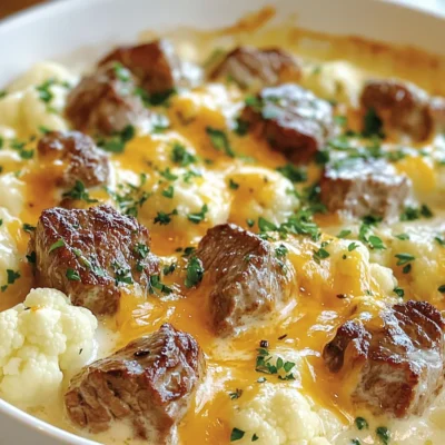 Creamy Steak Bites Cauliflower Skillet Delight