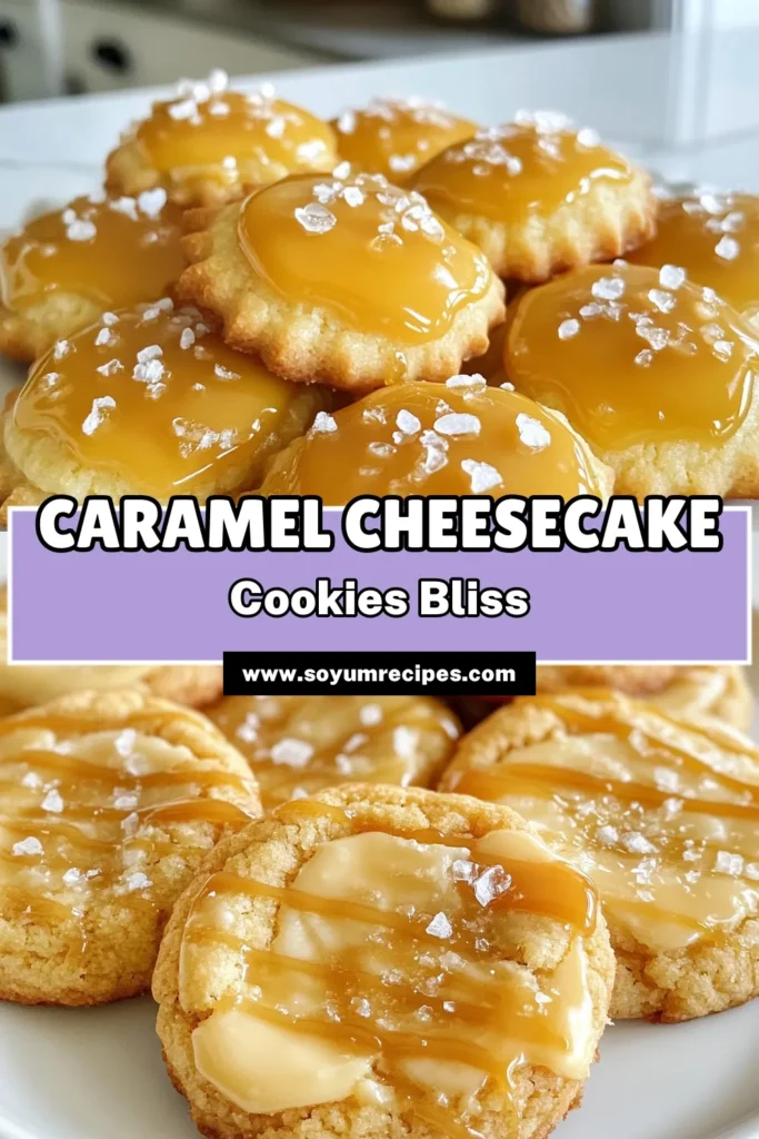 Indulge in these mouthwatering salted caramel cheesecake cookies that combine creamy goodness with a sweet twist! This cream cheese cookie recipe is perfect for anyone craving easy caramel cookies. With a delightful blend of homemade salted caramel and a chewy texture, these dessert treats will impress your guests and satisfy your sweet tooth. Don't miss out—save this easy recipe for delicious, homemade salted caramel cookies today! #CheesecakeCookies #DessertWithCreamCheese #CaramelTreats #BakingGuide