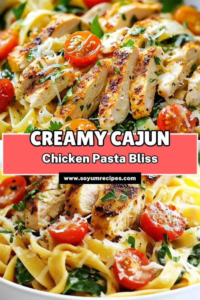 Indulge in this creamy Cajun pasta recipe featuring spicy Cajun chicken! This easy fettuccine with chicken dish is perfect for weeknight dinners. With Cajun seasoning, fresh spinach, and a rich sauce, it's a delicious spinach chicken pasta dish that your family will love. Elevate your meal with this flavorful Cajun seasoning chicken recipe. Save it for later and impress your guests! #CajunChicken #CreamyPasta #PastaRecipe #ChickenDinner
