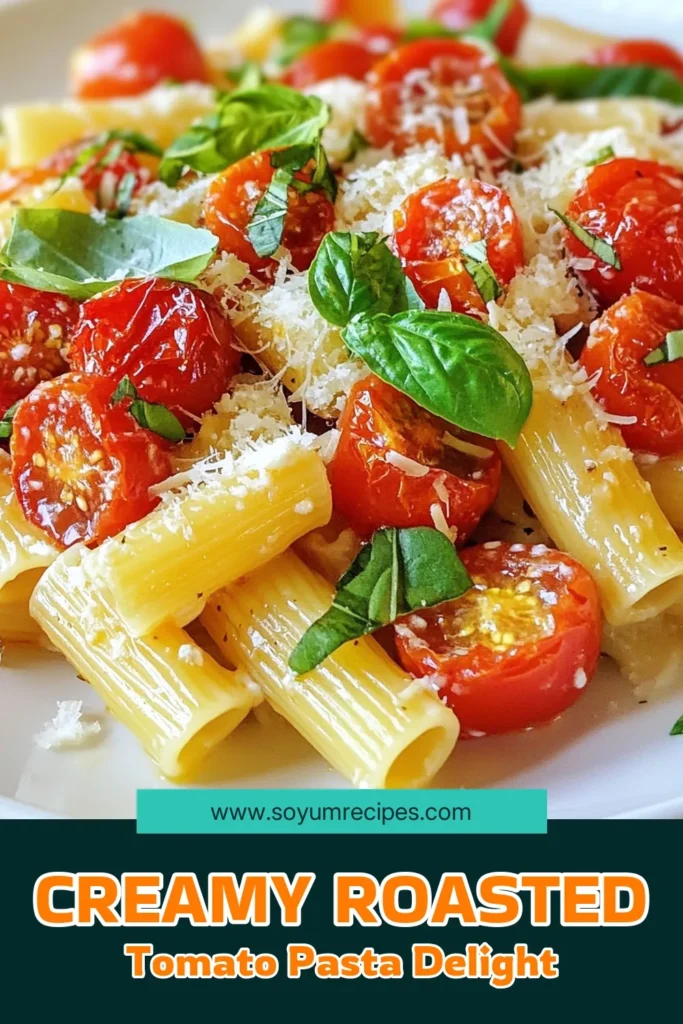 Indulge in this Roasted Tomato Ricotta Pasta, a must-try for busy weeknights! This creamy ricotta pasta recipe features caramelized cherry tomatoes, making it a perfect addition to your easy pasta dishes collection. In just 40 minutes, you’ll have a rich and flavorful Roasted Tomato Pasta that the whole family will love. Don't miss out—save this delicious Cherry Tomato Pasta today! #PastaRecipe #EasyPasta #Foodie #YummyEats
