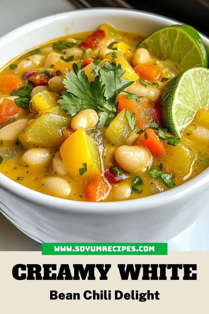 Warm up your evenings with this creamy white bean chili recipe that’s packed with flavor and health benefits! This vegetarian chili with white beans features hearty ingredients like corn, onions, and a rich coconut milk base for a vegan twist. Ready in just 45 minutes, it's the perfect easy white bean chili to enjoy any night. Don't miss out on this healthy creamy chili recipe – save it now! #ChiliRecipe #VegetarianChili #HealthyEating #ComfortFood