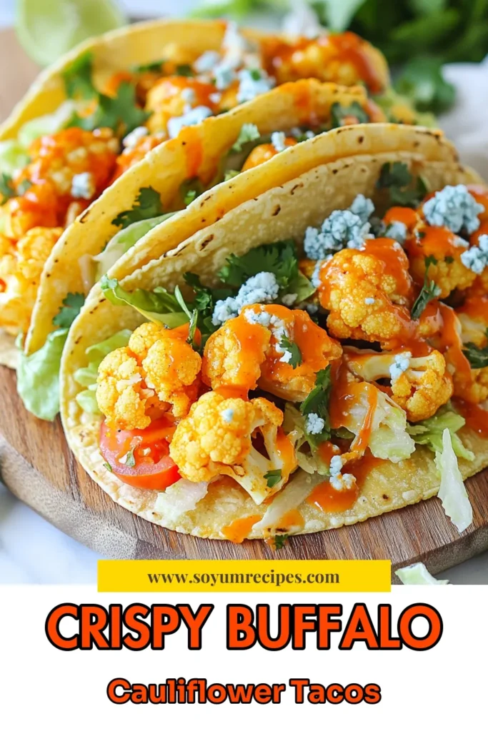 Spice up your meal with these delicious Buffalo Cauliflower Tacos! This vegan tacos recipe features crispy baked buffalo cauliflower as a healthy taco filling that packs a flavorful punch. Perfect for any occasion, these spicy cauliflower tacos are easy to make and satisfying to eat. Try them today for a tasty twist on taco night! Save this recipe for later! #BuffaloCauliflowerTacos #VeganTacos #HealthyFilling #SpicyTacos