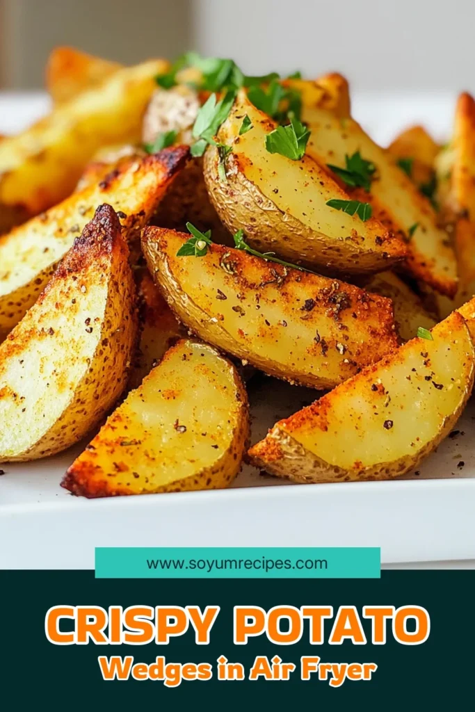 Satisfy your cravings with these crispy air fryer potato wedges! This easy recipe combines russet potatoes and bold spices for a deliciously crunchy side dish in just 30 minutes. Perfect for any meal or as a tasty snack, these wedges are sure to impress. Follow the simple steps to get golden brown perfection every time. Click through for the full recipe and elevate your cooking game today! #AirFryerRecipes #PotatoWedges #EasyCooking #HealthySnacks