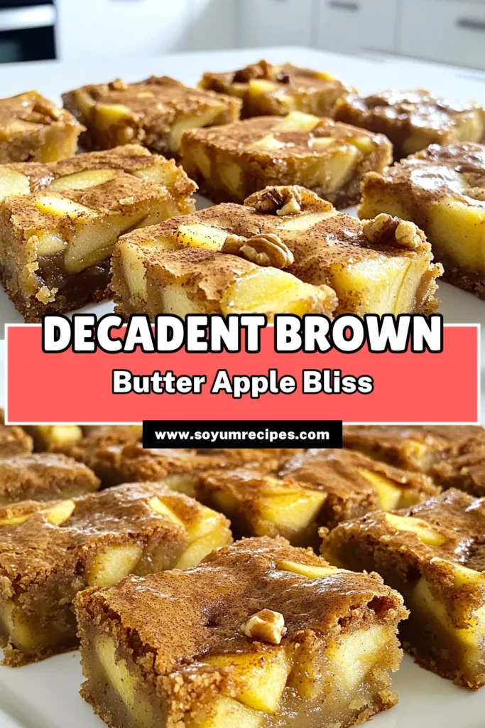Indulge in the heavenly flavors of Brown Butter Apple Blondies with this easy recipe! These delightful treats combine the rich taste of browned butter, sweet apples, and hints of cinnamon for a perfect dessert. Get ready to impress your family and friends with these gooey, delicious blondies. Click through for the full recipe and make your baking dreams come true! #BrownButterBlondies #BakingRecipes #DessertIdeas #AppleDesserts