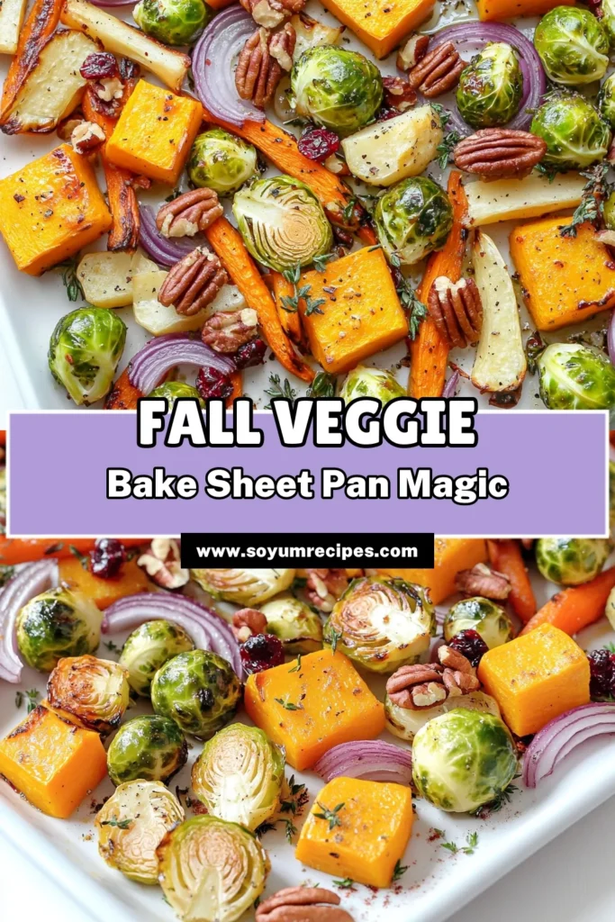 Savor the flavors of fall with this delicious Autumn Harmony: Sheet Pan Roasted Fall Veggies recipe! Easy to prepare, this dish features a colorful mix of butternut squash, Brussels sprouts, and carrots drizzled in olive oil and spices. Perfect for cozy dinners or festive gatherings, it's a nutrient-packed delight. Click to explore the full recipe and bring the autumn spirit to your table! #FallRecipes #SheetPanMeals #HealthyEating #AutumnCooking