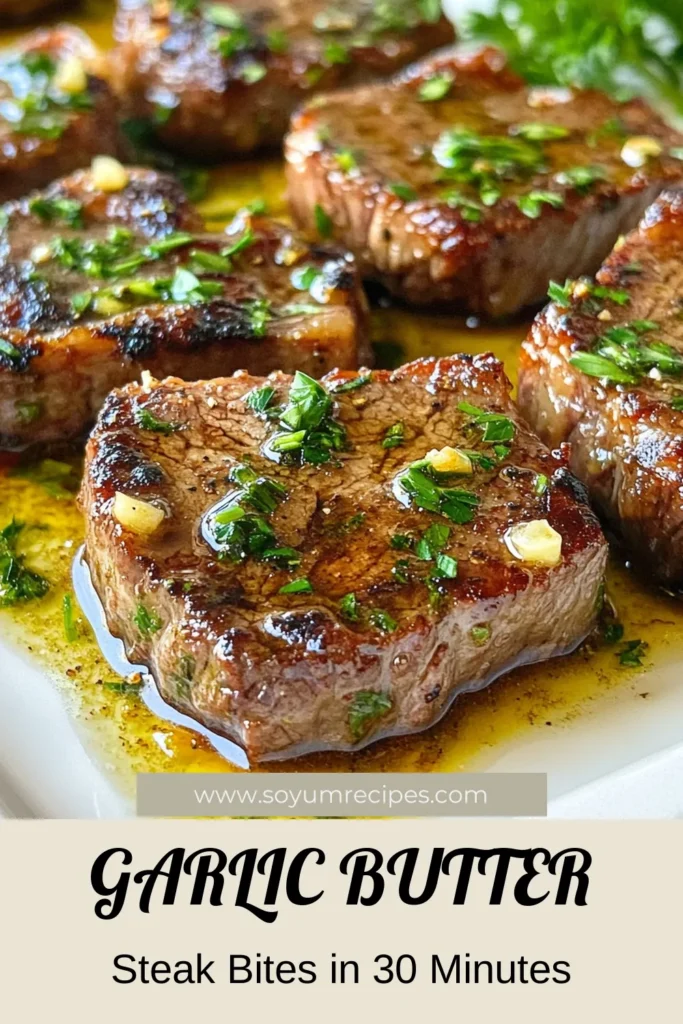 Savor the deliciousness with these Garlic Butter Steak Bites! This easy sirloin steak recipe combines juicy steak with a rich garlic butter sauce, perfect for a quick dinner idea. In just 30 minutes, you’ll have tender, flavorful steak bites that are sure to impress. Try this garlic butter recipe tonight and elevate your dinner game! Don’t forget to save it for later! #GarlicButterSteakBites #EasySteakBites #QuickDinnerIdeas #GarlicButterRecipe
