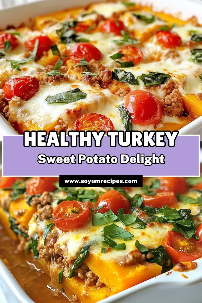 Discover the ultimate Turkey Sweet Potato Bake, a healthy turkey sweet potato casserole perfect for any meal! This easy one-pan turkey bake combines ground turkey, sweet potatoes, spinach, and tomatoes, making it a nutritious dish your family will love. It's a delightful sweet potato and spinach dish that’s quick to prepare and packed with flavor. Save this recipe for a delicious dinner tonight! #GroundTurkeyRecipes #TurkeyCasserole #HealthyEating #OnePanMeals