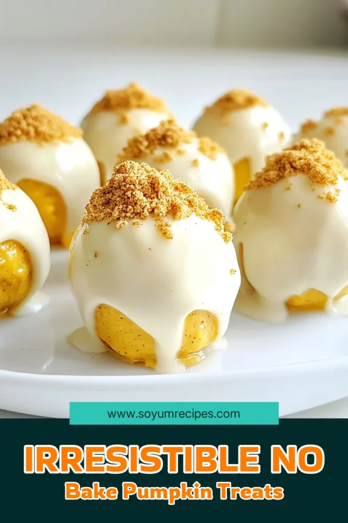 Indulge in these no-bake pumpkin cheesecake balls for a delightful and easy treat! Perfectly encapsulating fall flavors, this recipe combines cream cheese and pumpkin puree for a delicious bite-sized pumpkin dessert. They're ideal for Halloween pumpkin snacks or any gathering! Create these easy pumpkin treats in just 25 minutes. Save the recipe for a festive twist this season! #PumpkinDessertRecipes #NoBakePumpkinCheesecakeBalls #EasyPumpkinTreats #HalloweenSnacks