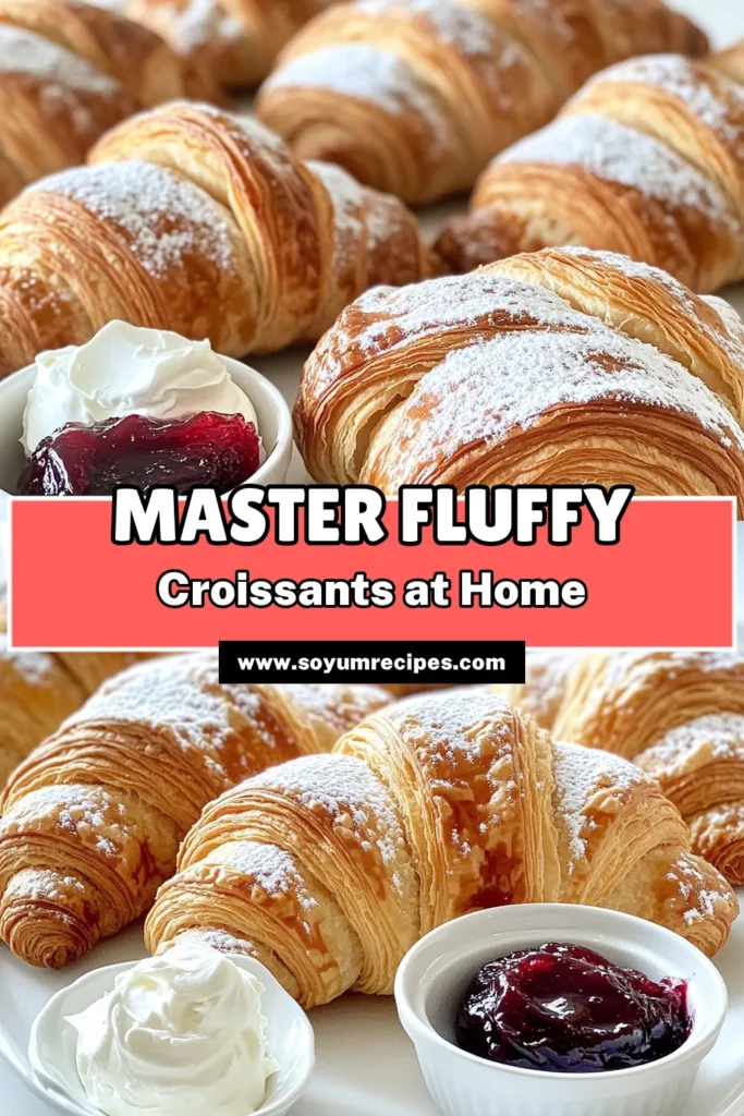 Indulge in the irresistible delight of fluffy croissants with this easy recipe! From activating yeast to the perfect baking technique, learn how to create golden, flaky pastries that will impress everyone. Perfect for breakfast or brunch, enjoy them warm with jam or cream. Dive into the world of baking and elevate your culinary skills today! Click to explore the full recipe! #FluffyCroissants #BakingRecipe #PastryLovers #HomemadeTreats