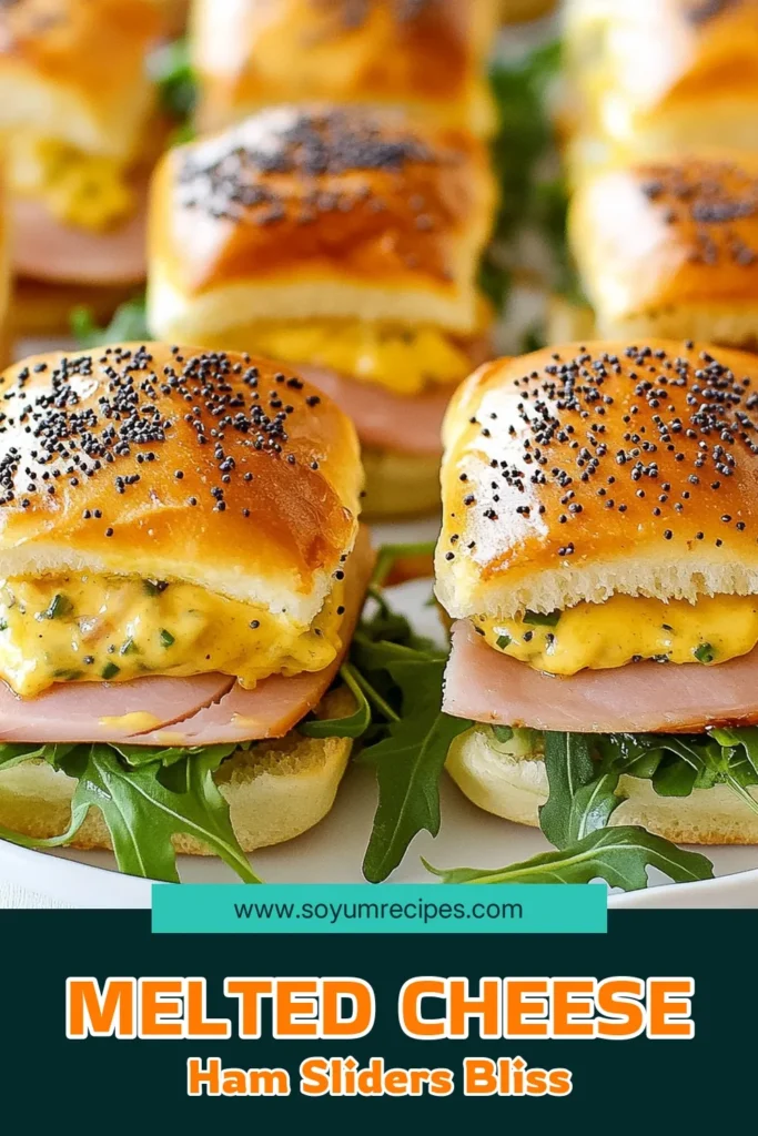 Elevate your snacking game with these cheesy ham sliders featuring rich Havarti cheese. This easy appetizer recipe combines slider buns, layers of succulent ham, and a zesty mustard butter topping for a mouthwatering experience. Perfect for parties or game day, these baked ham sliders are sure to impress! Don't miss out—try this Havarti cheese recipe and savor the cheesy goodness! Save this recipe for your next gathering! #CheesyHamSliders #HavartiCheeseRecipe #SliderBunRecipe #EasyAppetizerRecipes