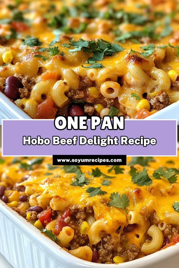 Discover the ultimate comfort food with this Hobo beef casserole recipe! This easy beef casserole combines ground beef, cheesy beef macaroni, and savory ingredients for a delicious one-pot beef dinner the whole family will love. Perfect for busy nights, this ground beef casserole is quick to prepare and packed with flavor. Save this recipe for your next meal and enjoy a warm, satisfying dish! #CasseroleRecipe #ComfortFood #BeefDinner #EasyRecipes