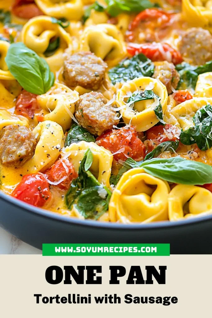 Discover the ultimate One Pan Tortellini Recipe that combines the rich flavors of Italian Sausage Tortellini for a deliciously Easy Tortellini Dinner. This Quick Pasta Recipe is perfect for busy weeknights, bringing together fresh ingredients in one delightful pan. Ready in just 30 minutes, this One Pan Meal with Sausage will become a family favorite. Click to save this easy and delicious recipe! #OnePanMeals #Tortellini #EasyPastaRecipes #DinnerIdeas
