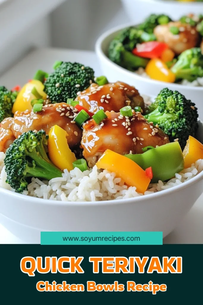 Satisfy your cravings with these delicious Minute Teriyaki Chicken Bowls! This quick and easy recipe features tender chicken, vibrant vegetables, and a sweet ginger-soy glaze, all served over fluffy jasmine rice. Perfect for busy nights, you can whip up a flavorful meal in just 30 minutes. Don't miss out—click to explore the full recipe and elevate your dinner game tonight! #TeriyakiChicken #QuickMeals #HealthyEating #EasyRecipes