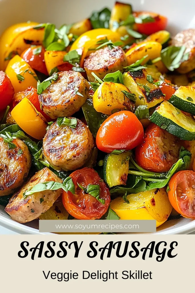 Discover the ultimate one-pan wonder with this Sassy Sausage Skillet! This Italian sausage recipe combines savory slices of sausage with fresh veggies for a quick healthy meal that’s ready in just 30 minutes. Perfect for busy nights, this veggie skillet dinner is not only delicious but also easy to clean up. Try this quick and flavorful one pan sausage recipe and enjoy a nutritious feast. Save this recipe for your weeknight dinners! #SausageSkillet #HealthyMeals #QuickRecipes #ItalianSausage