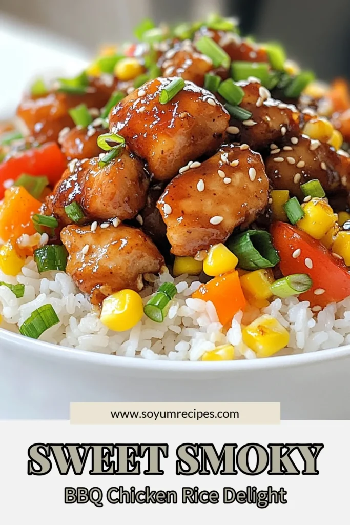 Savor the deliciousness of Honey BBQ Chicken with Rice, a Sweet and Smoky Chicken Recipe that's perfect for an Easy Chicken Dinner! Marinated chicken breasts bring amazing flavor, paired with fluffy rice and vibrant veggies. This simple recipe is sure to be a family favorite. Click to discover how to whip up this tasty dish and add it to your meal rotation! Save this recipe for your next dinner! #HoneyBBQChicken #EasyChickenDinner #BBQChickenwithRice #SweetandSmokyRecipe