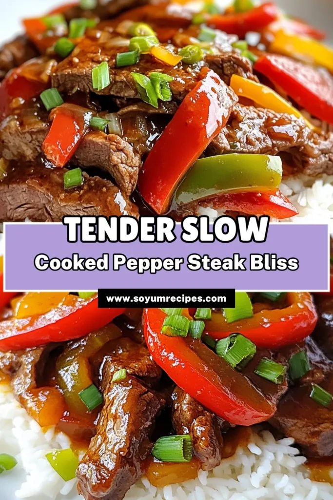 Discover the ultimate slow-cooked pepper steak that will transform your dinner routine! This flank steak recipe combines tender beef with vibrant bell peppers and a savory sauce, making it one of the best crockpot beef recipes. Perfect as an easy beef stir fry over rice or noodles, this dish is not only delicious but also effortless to prepare. Try this mouthwatering pepper steak with rice for a satisfying meal that your family will love. Save this recipe for your next dinner! #CrockpotRecipes #BeefRecipes #PepperSteak #DinnerIdeas