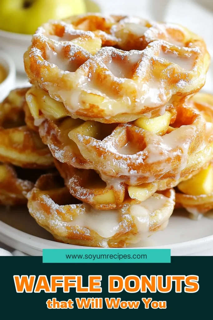 Indulge in these delicious homemade apple waffle donuts that combine the best of apple fritter donuts and cinnamon apple fritters! This easy waffle donut recipe is perfect for breakfast or a sweet snack. With juicy apples and a delightful glaze, these easy waffle donuts are a must-try. Enjoy making your own batch of scrumptious apple fritters today! Save this recipe for your next baking adventure! #AppleFritterDonuts #WaffleDonutRecipe #HomemadeAppleWaffles #CinnamonAppleFritters