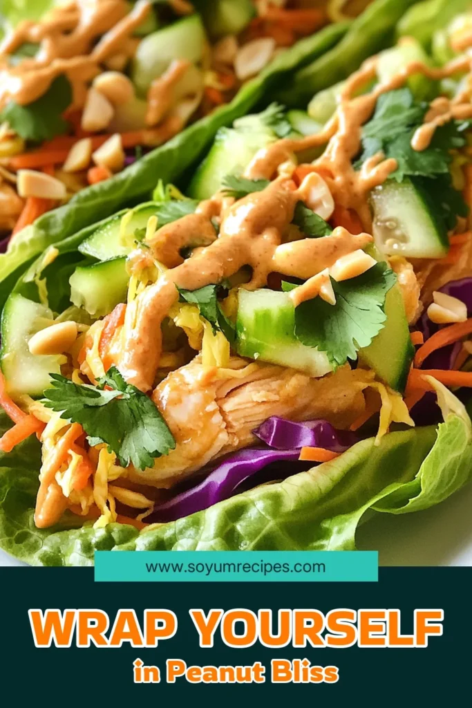 Discover the perfect recipe for Asian Peanut Chicken Wraps that combines juicy chicken with a creamy peanut sauce. These healthy lettuce wraps are not just satisfying but also an easy chicken dinner that everyone will love. Whip up these Asian-inspired wraps for a quick weeknight meal that’s both flavorful and nutritious. Save this peanut sauce recipe for your next cooking adventure! #AsianChickenWraps #HealthyLettuceWraps #EasyChickenDinner #AsianInspiredWraps