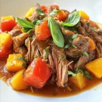 - 3-4 pounds beef chuck roast - 2 tablespoons olive oil - 1 large onion, chopped - 3 cloves garlic, minced - 2 carrots, diced - 2 celery stalks, diced - 1 can (28 ounces) diced tomatoes - 2 cups beef broth - 2 tablespoons tomato paste - 1 tablespoon dried oregano - 1 tablespoon dried rosemary - 1 teaspoon salt - ½ teaspoon black pepper - 2 bay leaves - Fresh basil for garnish For this Tuscan slow cooked beef roast, you need a few key ingredients. First, the beef chuck roast is perfect for slow cooking. It becomes tender and flavorful as it cooks. Olive oil helps to sear the roast, locking in juices. Next, you want fresh vegetables for depth. An onion, garlic, carrots, and celery bring great flavor. The diced tomatoes and beef broth create a rich sauce. Tomato paste adds a nice touch of sweetness and thickness. Seasonings are crucial. Dried oregano and rosemary give that classic Tuscan taste. Salt and pepper enhance all the flavors. Finally, bay leaves add a subtle aroma. Make sure to garnish with fresh basil before serving. It adds a nice pop of color and freshness. Enjoy cooking this delightful meal! {{ingredient_image_1}} First, grab a large skillet. Pour in two tablespoons of olive oil and heat it over medium-high heat. Season your beef chuck roast with salt and black pepper. Once the oil is hot, add the roast to the skillet. Sear it for about 4-5 minutes on each side until it turns brown. This step gives the roast flavor. After searing, take it out and set it aside. In the same skillet, add your chopped onion, diced carrots, and diced celery. Cook these veggies for about 5 minutes. You want them to soften a bit. Next, add three minced garlic cloves and cook for one more minute. This will make your kitchen smell amazing. Now, grab your slow cooker. Start by adding the sautéed vegetables. Then, pour in the can of diced tomatoes, including all the juices. Add two cups of beef broth and two tablespoons of tomato paste. Sprinkle in a tablespoon each of dried oregano and dried rosemary. Don't forget to toss in two bay leaves. Mix everything well. Next, take your seared beef roast and place it into the slow cooker. Make sure it’s as submerged in the liquid as possible. This helps keep the meat moist. Cover the slow cooker with its lid. Set it to low heat. Let it slow cook for about 8-10 hours. This long cooking time helps the flavors blend well. After the cooking time, the roast should be very tender. You can check this by trying to pull it apart with a fork. It should come apart easily. If it does, it’s ready to eat! Adjusting Seasoning to Taste After cooking the roast, taste it. If it needs more flavor, add salt or pepper. You can also mix in a bit of oregano or rosemary. These herbs lift the dish and make it special. Enhancing with Additional Herbs Try adding fresh herbs before serving. Chopped parsley or thyme can give your dish a fresh twist. You can also use basil for a more vibrant taste. Just sprinkle it on right before serving. Understanding Different Cook Settings Slow cookers can vary. On low, cook the beef for 8 to 10 hours. If you're in a hurry, you can cook it on high for 4 to 6 hours. The low setting makes the beef juicy and tender. Checking for Doneness To check if the roast is done, use a fork. If it pulls apart easily, it’s ready. If it's still tough, let it cook a bit longer. Always check before serving to ensure it’s perfect. Pro Tips Choose the Right Cut: Using a beef chuck roast is ideal for slow cooking, as it becomes tender and flavorful when cooked low and slow. Enhance Flavor with Marinade: For an extra depth of flavor, consider marinating the roast overnight in a mixture of red wine, herbs, and olive oil before cooking. Don't Skip the Searing: Searing the roast before adding it to the slow cooker helps to lock in juices and creates a rich flavor base for the dish. Adjust Seasoning to Taste: After shredding the beef, taste the sauce and adjust the seasoning with salt, pepper, or extra herbs as needed for a perfect balance. {{image_2}} You can change the cut of beef used in this recipe. While I love beef chuck roast, you can use brisket or round roast. Both cuts will still get tender with slow cooking. Each cut has a unique flavor and texture. Try different ones to find your favorite. Adding more vegetables can also enhance your dish. Consider using potatoes, bell peppers, or even mushrooms. These veggies add taste and make the meal heartier. Just chop them up and add them to your slow cooker with the other ingredients. Red wine can elevate the flavor of your Tuscan roast. Just add about a cup of red wine to the slow cooker. It gives a rich taste and pairs well with beef. If you do this, reduce the beef broth by half a cup. For extra heat, consider adding spices like red pepper flakes or crushed black pepper. A little heat can balance the richness of the beef and sauce. Just sprinkle in the spices to your liking. Always taste as you go to ensure you get the flavor just right. - Storing Leftovers: Let the roast cool down. Place it in an airtight container. You can store it in the fridge for up to 3 days. Make sure to keep the sauce with it. This helps keep the meat moist. - Reheating Tips: When you want to eat the leftovers, take the roast out of the fridge. Place it in a pot on low heat. Add a splash of beef broth or water to keep it tasty. Stir often until heated through. You can also use the microwave. Just cover it and heat in short bursts. - How to Properly Freeze: If you have more leftovers, freezing is a great option. Let the beef cool completely. Cut it into smaller portions for easier thawing. Use freezer-safe bags or containers. Remove as much air as possible before sealing. Label them with the date. You can freeze it for up to 3 months. - Thawing and Reheating: To thaw, place the frozen roast in the fridge overnight. If you're in a hurry, you can use cold water. Just seal it in a bag and submerge it in cold water. Once thawed, reheat it using the same tips for refrigeration. Enjoy your tasty meal again! What is the best cut of beef for slow cooking? The best cut for slow cooking is beef chuck roast. This cut has a good amount of fat and connective tissue. It becomes tender and juicy when cooked slowly. Other good options include brisket or round roast. These cuts also work well in a slow cooker. Can I make this recipe in a pressure cooker? Yes, you can use a pressure cooker for this recipe. It will save time and still give you tender beef. Sear the roast as you would in the slow cooker. Then, add all the other ingredients and cook on high pressure for about 60-75 minutes. Make sure to let the pressure release naturally. How do I know when the roast is done? You can tell the roast is done when it is tender and pulls apart with a fork. This usually happens after 8-10 hours in a slow cooker. If using a pressure cooker, check after 60-75 minutes. You can also use a meat thermometer; it should read at least 190°F. What sides pair well with Tuscan Roast? Tuscan roast pairs nicely with many sides. You can serve it with creamy mashed potatoes or polenta. Roasted vegetables also complement the dish well. A simple salad with fresh greens adds a nice crunch. Don’t forget some crusty bread to soak up the juices! In this post, we explored the key ingredients for a perfect Tuscan Roast, along with step-by-step instructions. I showed you how to sear the beef and sauté the vegetables for great flavor. We also talked about tips for perfect seasoning and cooking times. Remember, you can make this dish your own with ingredient swaps or add flavor enhancers. Proper storage ensures your leftovers last long. Cooking a great roast is rewarding and easier than you think. Try it out, and enjoy!