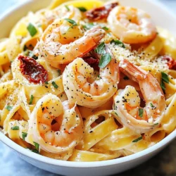 - 8 oz fettuccine pasta - 1 lb large shrimp, peeled and deveined - 3 cloves garlic, minced - 1/2 cup sun-dried tomatoes, chopped - 1 cup heavy cream - 1/2 cup grated Parmesan cheese - 1/4 cup fresh basil, chopped - 2 tablespoons olive oil - Salt and pepper to taste - Red pepper flakes (optional) You can switch fettuccine for any pasta you like. Penne or spaghetti works well. If you want a lighter option, try zucchini noodles. Instead of heavy cream, use half-and-half or coconut cream for a dairy-free version. You can replace fresh basil with parsley if needed. For cheese, try Pecorino Romano instead of Parmesan. If you don’t have sun-dried tomatoes, fresh tomatoes can work too. Choose shrimp that smell clean and fresh. Avoid any shrimp with a strong fishy smell. Look for firm and shiny shells. The color should be bright, not dull. Check for black spots or blemishes. If buying frozen shrimp, ensure they are properly sealed without ice crystals. Always buy shrimp from a trusted source for the best quality. {{ingredient_image_1}} Start by boiling water in a large pot. Add salt to the water. This adds flavor to the pasta. Once it boils, toss in 8 oz of fettuccine pasta. Cook it until it is al dente, about 8-10 minutes. Drain the pasta and set it aside. Next, grab a large skillet. Heat 2 tablespoons of olive oil over medium heat. When the oil is hot, add 3 cloves of minced garlic. Sauté for about 1 minute. This will make your kitchen smell amazing! Now, add 1 lb of large shrimp to the skillet. Cook them until they turn pink, which takes about 3-4 minutes. Season the shrimp with salt and pepper. If you like heat, sprinkle some red pepper flakes in too. After the shrimp looks good, mix in 1/2 cup of chopped sun-dried tomatoes. Cook this for an extra 2 minutes. This adds a nice sweetness to the dish. The total cooking time for this dish is about 25 minutes. It’s fast enough for a weeknight meal! Use medium heat for cooking. This helps to keep the shrimp tender. If the heat is too high, the shrimp may become tough. Always stir gently to avoid breaking the shrimp. Pour in 1 cup of heavy cream and let it simmer. Stir it often to mix well. Then, add in 1/2 cup of grated Parmesan cheese. Stir until the sauce is smooth and creamy. If it seems too thick, add a splash of pasta water to loosen it up. Finally, toss in the cooked fettuccine and 1/4 cup of chopped fresh basil. Mix everything until the pasta is well coated. This ensures every bite is flavorful. Serve it hot and enjoy your creamy delight! To make your dish pop, serve the pasta in a large, shallow bowl. This gives it room to breathe. Sprinkle fresh basil on top. It adds color and freshness. A dusting of grated Parmesan cheese makes it look fancy. You can also add a slice of lemon for a bright touch. Serve with garlic bread on the side. It completes the meal. Cooking shrimp just right is key. Start with large shrimp, as they stay juicy. Heat olive oil in a skillet. Add minced garlic and let it sizzle for a minute. Then, add the shrimp. Cook them for about 3-4 minutes. Watch for them to turn pink and opaque. This shows they are done. Don’t overcook, or they will get tough. If you like a kick, add red pepper flakes when cooking. You can change the flavor to fit your taste. If you want it spicier, add more red pepper flakes. For a tangy kick, squeeze fresh lemon juice into the sauce. You can also add more sun-dried tomatoes for a richer taste. If you prefer a milder flavor, reduce the garlic. Fresh herbs like parsley or oregano can change the dish, too. Just mix and taste to find what you love! Pro Tips Fresh Shrimp is Best: Always opt for fresh shrimp when possible, as it enhances the flavor and texture of your dish. Cheese Quality Matters: Use freshly grated Parmesan cheese instead of pre-packaged for a richer and creamier sauce. Perfect Pasta Timing: To avoid overcooking, add the fettuccine to the skillet just as the shrimp is nearly done cooking. Customize the Heat: Adjust the amount of red pepper flakes according to your spice preference for a personalized kick. {{image_2}} If you want a gluten-free meal, use zucchini noodles instead of fettuccine. Zucchini noodles are light and tasty. They soak up the creamy sauce well. To make them, spiralize fresh zucchini. Cook the noodles for just a few minutes. This keeps them firm and prevents mushiness. Toss your zucchini noodles with the shrimp and sauce. You will enjoy a healthy twist on the classic dish. You can add more veggies to boost nutrition. Spinach and bell peppers work great. Spinach adds color and vitamins. Bell peppers give a nice crunch. Sauté them with the garlic before adding shrimp. This adds flavor and nutrients. Feel free to mix in what you love. Broccoli, peas, or even carrots can fit well too. It’s a fun way to make the dish your own. If you want to change the protein, try chicken or tofu. Chicken breast is a simple swap. Cook it until golden brown before adding the sauce. Tofu is a great plant-based option. Use firm or extra-firm tofu for the best texture. Press and cube it, then sauté until golden. Both options blend well with the creamy sauce, adding new flavors. This dish can fit many diets and tastes. To keep your Marry Me Shrimp Pasta fresh, store it in an airtight container. This will help lock in flavors and moisture. Make sure the pasta has cooled before sealing. Place it in the fridge, where it can last for up to three days. If you want to enjoy it later, don't forget to label the container with the date. When it's time to enjoy your leftovers, reheat them gently. I recommend using a skillet over medium heat. Add a splash of cream or broth to prevent drying out. Stir often until heated through. You can also use a microwave, but cover the dish to keep moisture in. Heat in short bursts, stirring in between, to ensure even warming. If you want to save some for later, you can freeze Marry Me Shrimp Pasta. Place it in a freezer-safe container. Leave some space at the top for expansion. It will keep well for up to three months. When you're ready to eat, thaw it overnight in the fridge. Reheat as mentioned above for the best taste. Yes, you can use frozen shrimp. Just make sure to thaw them first. To thaw, place the shrimp in the fridge overnight or run them under cold water for about 10 minutes. Using frozen shrimp can save time and still taste great in Marry Me Shrimp Pasta. To make the sauce less rich, you can reduce the heavy cream. Try using half-and-half or whole milk instead. This change keeps the creaminess but cuts back on the fat. You can also add more broth or a splash of lemon juice for brightness without the richness. A crisp white wine goes well with this dish. Look for a Sauvignon Blanc or Pinot Grigio. Both wines enhance the flavors of the shrimp and cream sauce. Their acidity balances the richness of the meal, making each bite more enjoyable. This blog post covered all you need for making delicious Marry Me Shrimp Pasta. You learned about key ingredients, substitutions, and tips for picking fresh shrimp. Step-by-step instructions helped you achieve the right cooking time and create a creamy sauce. I shared tricks for presentation and perfecting shrimp, plus variations to suit your diet. You also got storage info and answers to common questions. Cooking can be fun and simple. Enjoy making this dish! Your friends will love it.
