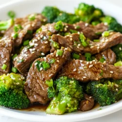 - 1 lb (450g) flank steak, thinly sliced against the grain - 2 cups broccoli florets - 3 tablespoons coconut oil (or avocado oil) - 1/4 cup soy sauce (or tamari for gluten-free) - 2 tablespoons sesame oil - 1 tablespoon apple cider vinegar - 3 cloves garlic, minced - 1-inch piece fresh ginger, grated - 1 teaspoon erythritol (or preferred keto sweetener) - Salt and pepper, to taste - Sesame seeds for garnish - Chopped green onions for garnish When you gather these ingredients, you set the stage for a tasty meal. The flank steak brings a nice flavor and texture. Broccoli adds crunch and nutrients. The oil helps to cook everything evenly and adds richness. The marinade ingredients give the dish its unique taste. Garlic and ginger add warmth and zest. Erythritol is a great sweetener for keto diets. Finally, sesame seeds and green onions make the dish look beautiful and fresh. These components are simple to find. This dish is great for quick meals, and you can swap ingredients as needed. For example, you can use tamari instead of soy sauce for gluten-free needs. Enjoy preparing this delicious Keto Beef and Broccoli! {{ingredient_image_1}} To start, we need to mix the marinade. In a bowl, combine the following: - 1/4 cup soy sauce (or tamari for gluten-free) - 2 tablespoons sesame oil - 1 tablespoon apple cider vinegar - 1 teaspoon erythritol or your favorite keto sweetener - 1 tablespoon cornstarch (or xanthan gum) Whisk these ingredients until smooth. Now, take the flank steak. It's important to slice it thinly against the grain. This helps it stay tender. Add the steak to the marinade. Mix well to coat every piece. Let it marinate for at least 15 minutes. This step adds flavor and tenderness to the meat. Next, we’ll prepare the broccoli. Bring a large pot of water to a boil. Once boiling, add 2 cups of broccoli florets. Blanch the broccoli for about 2-3 minutes. You want them bright green and crisp-tender. After that, quickly transfer the broccoli to an ice bath. This stops the cooking process and keeps the bright color. Drain the broccoli once it cools, and set it aside. Now, let’s cook the beef. In a large skillet or wok, heat 2 tablespoons of coconut oil over medium-high heat. Once hot, add the marinated steak in a single layer. Cook for about 2-3 minutes on each side. You want it browned and cooked through. Remove the beef and set it aside. In the same skillet, add the last tablespoon of coconut oil. Then, add 3 cloves of minced garlic and the grated ginger. Sauté for about 30 seconds until fragrant. Finally, return the cooked beef to the skillet. Add the blanched broccoli and stir together. Cook for another 2-3 minutes. This lets all the flavors blend well. Season with salt and pepper to taste. Now you have a delicious Keto Beef and Broccoli dish ready to enjoy! To make the best marinade, mix the soy sauce, sesame oil, apple cider vinegar, erythritol, and cornstarch in a bowl. Let the flank steak sit in this mix for at least 15 minutes. This time allows the flavors to soak in well. If you can, marinate the steak longer, even up to an hour. This step enhances the meat's taste and tenderness. - Tip: For added depth, consider adding a dash of rice vinegar or a few drops of hot sauce. To keep the beef tender, avoid overcooking. Sear it for 2-3 minutes on each side. Look for a nice brown color, but don’t leave it too long. When the beef is done, take it out of the pan right away. For the broccoli, blanching is key. Boil it for just 2-3 minutes until bright green. Then, shock it in an ice bath. This method keeps the broccoli crisp and vibrant. Pair this dish with keto-friendly sides like cauliflower rice or zucchini noodles. Both add great texture without extra carbs. When plating, layer the beef and broccoli neatly. Sprinkle sesame seeds and green onions on top for a pop of color. This not only looks good but adds flavor too. Pro Tips Marinate for Maximum Flavor: Allow the flank steak to marinate for at least 30 minutes, or even overnight, to enhance its flavor and tenderness. Perfectly Blanched Broccoli: Blanching broccoli in boiling water before adding it to the stir-fry helps maintain its vibrant color and crisp texture. Adjust the Sweetness: Feel free to adjust the amount of erythritol or keto sweetener to your taste preference, ensuring the dish is perfectly balanced. Garnish for Presentation: Don't skip the sesame seeds and green onions; they not only enhance the dish's visual appeal but also add texture and flavor. {{image_2}} You can switch flank steak for other meats. Try sirloin, chicken, or pork. Each adds its unique taste. For a veggie option, tofu works great. It absorbs flavors well. Tempeh is another choice, packed with protein. Want some heat? Add chili flakes to the dish. This gives it a spicy kick. You can also mix in other veggies. Bell peppers, snap peas, or carrots add color and crunch. They make the meal more vibrant. If you need gluten-free, use tamari instead of soy sauce. It tastes just as good. For low-sodium options, choose low-sodium soy sauce or make your own. You can control salt levels while keeping flavor. To keep your Keto Beef and Broccoli fresh, store it in the fridge. Use an airtight container. This method helps maintain flavor and texture. Your dish will last about 3 to 4 days in the refrigerator. If you want to store it longer, freezing works well. Divide the dish into portions. Place each portion in a freezer-safe bag or container. Remove as much air as possible to prevent freezer burn. You can freeze it for up to 3 months. When ready to eat, thaw your dish in the fridge overnight. For quick reheating, use the microwave or a skillet on low heat. Stir occasionally to ensure even heating. Enjoy your tasty meal anytime! Keto Beef and Broccoli is low in carbs. Each serving has about 6 grams of net carbs. This dish mainly contains protein from the beef and fiber from broccoli. The soy sauce and sweetener add minimal carbs. If you follow the keto diet, this meal fits well within your daily limit. Yes, you can choose other oils. Avocado oil is a great option. It has a mild flavor and high smoke point. Olive oil can also work, but it may change the taste. Each oil offers unique health benefits, such as healthy fats and antioxidants. Marinating beef is not required, but it helps. It adds flavor and makes the meat tender. The soy sauce and sesame oil soak into the beef, enhancing the taste. If you skip this step, your dish might taste less rich. To add heat, consider using chili flakes or fresh chili. You can also add a dash of sriracha or hot sauce. These ingredients bring spice without changing the dish's essence. Adjust the amount based on your heat tolerance. This blog post shared a simple way to make Keto Beef and Broccoli. We explored key ingredients, including flank steak, broccoli, and various marinades. I explained each step, from marinating the steak to cooking it perfectly. We covered tips to ensure great taste and suggested alternatives for any dietary needs. Try this dish for a tasty, healthy meal. With these steps, you can impress anyone. Enjoy your kitchen time and happy cooking!