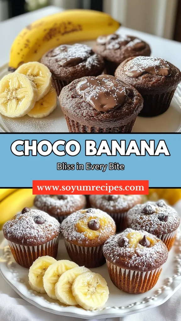 Indulge in these delightful Choco-Banana Muffins that combine the sweetness of ripe bananas with rich chocolate chips. This Healthy Banana Muffin Recipe is made with coconut oil for a moist texture and easy preparation, perfect for busy mornings. Try these Chocolate Chip Banana Muffins today! Enjoy a delicious and nutritious treat. Save this Easy Muffin Recipe for later! #ChocoBananaMuffins #HealthyBananaMuffinRecipe #ChocolateChipMuffins #EasyMuffinRecipe