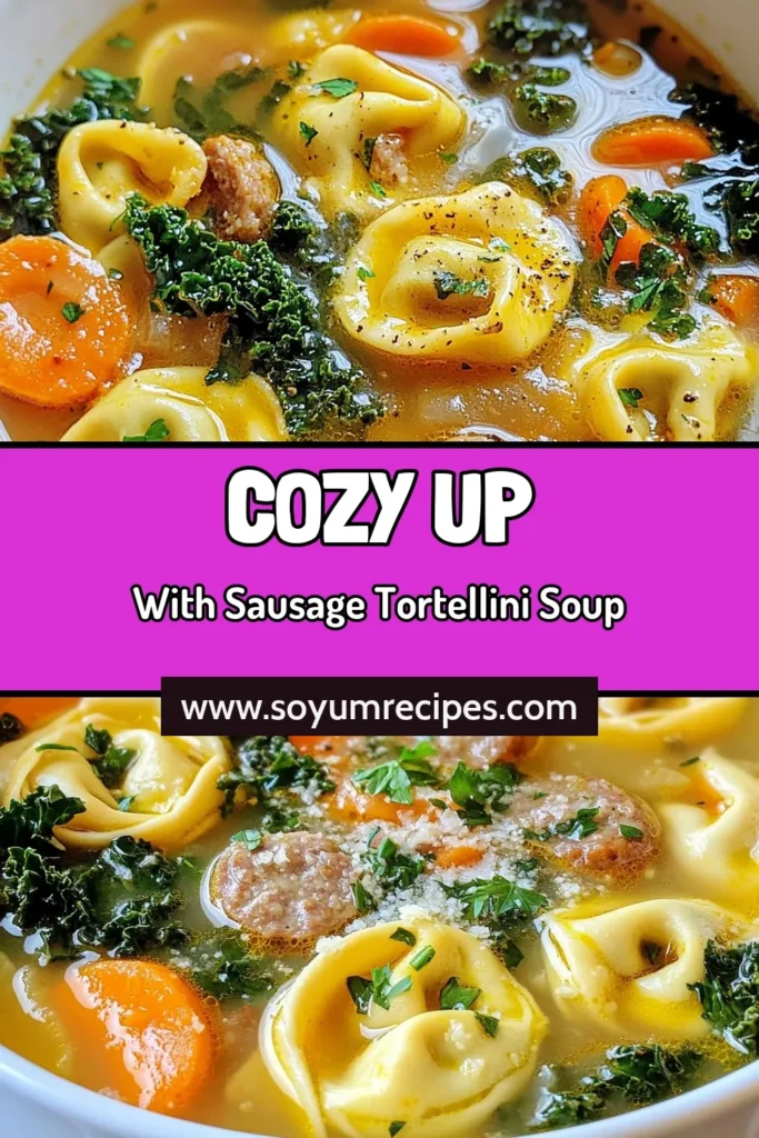 Warm up this fall with a cozy autumn sausage soup that's perfect for chilly evenings! This delicious tortellini soup recipe features savory Italian sausage, tender tortellini, and fresh veggies for a comforting bowl of goodness. Enjoy a quick and easy vegetable tortellini soup that's sure to become a favorite. Try this recipe now and savor the flavors of the season! #AutumnSausageSoup #TortelliniSoupRecipe #CozyFallRecipes #ItalianSausageSoup