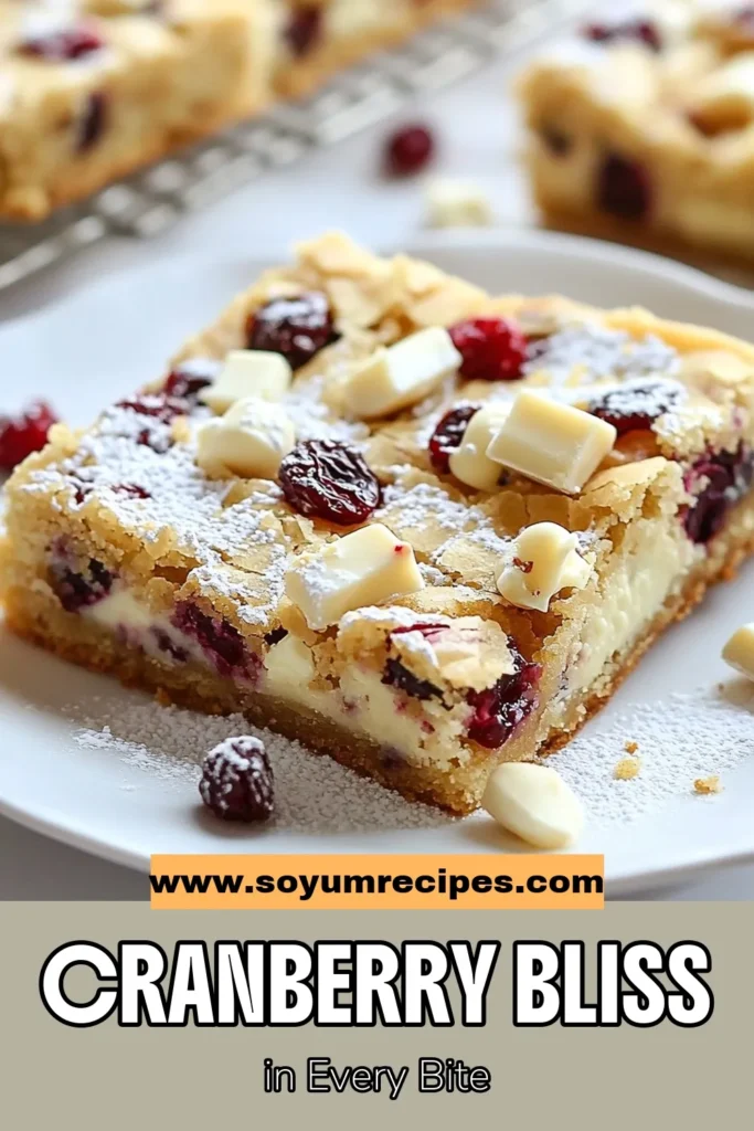 Discover the perfect fall dessert with this irresistible cranberry blondies recipe! These chewy blondies with nuts are loaded with sweet cranberries and creamy white chocolate, making them a delightful white chocolate cranberry dessert. Easy blondies with cranberries come together in just 45 minutes, perfect for your gatherings. Don’t forget to save this tasty treat for your next autumn celebration! #FallDessertRecipes #CranberryBlondies #EasyBlondies #WhiteChocolateDessert