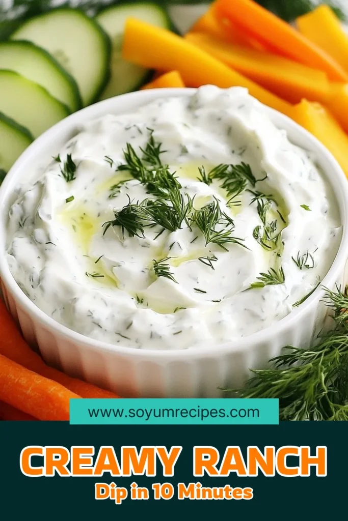 Looking for a delicious and healthy snack? Try this creamy Greek yogurt ranch dip! This Greek yogurt ranch dip is not only easy to make but also packed with flavor, making it the perfect healthy vegetable dip for any occasion. Enjoy it with fresh veggies or as a homemade ranch dressing for salads. Don't miss out on this flavorful Greek yogurt recipe. Save this creamy ranch dip recipe for your next gathering! #GreekYogurtRanchDip #HealthySnacks #DipRecipes #GreekYogurtRecipes