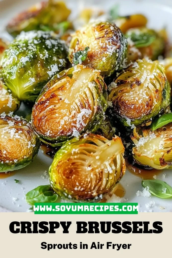 Discover the delight of Crispy Air Fryer Brussels Sprouts, a must-try in healthy air fryer side dishes! This easy recipe combines perfectly roasted Brussels sprouts with garlic, smoked paprika, and a drizzle of balsamic glaze. Elevate the flavor by adding Parmesan with this easy Parmesan Brussels Sprouts recipe. Try these Air Fryer vegetable recipes for a nutritious twist on a beloved veggie. Save this recipe for your next meal! #AirFryerRecipes #HealthyEating #BrusselsSprouts #SideDishIdeas