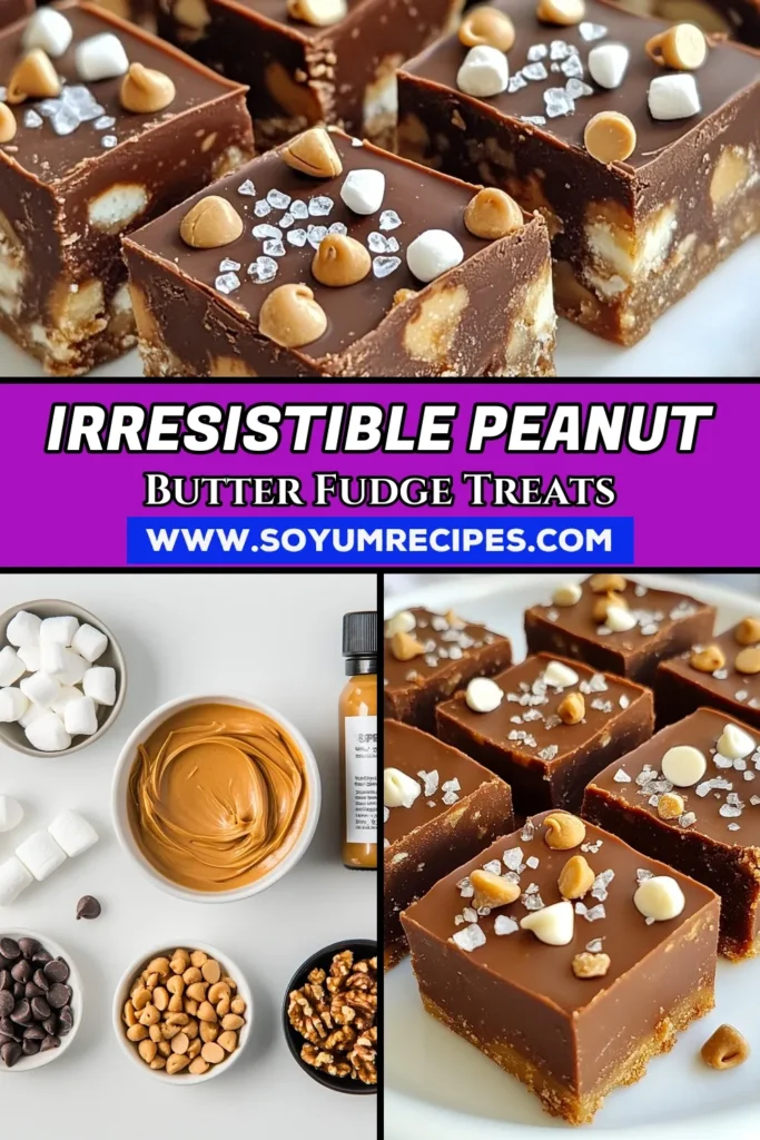 Indulge in this irresistible peanut butter chocolate fudge, the perfect treat for any sweet tooth! This easy fudge recipe requires no baking and comes together in just 15 minutes. Creamy fudge with nuts adds the ideal crunch to these chocolate peanut butter treats. Enjoy this delicious no-bake dessert that's sure to impress! Save this recipe now and treat yourself! #PeanutButterChocolateFudge #EasyFudgeRecipes #NoBakeDessert #ChocolatePeanutButterTreats