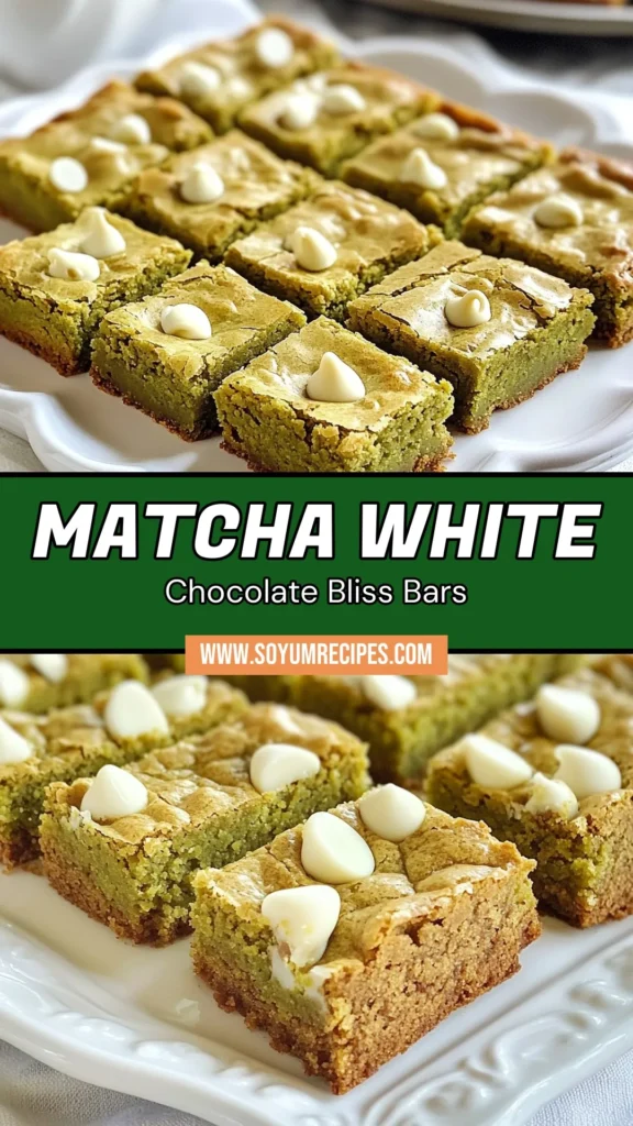 Indulge in the delightful flavors of Matcha White Chocolate Blondies with this easy blondie recipe! Perfect for those who love matcha dessert recipes, these chewy treats combine rich white chocolate and vibrant matcha for a unique twist. Discover how simple it is to bake your own with our matcha blondies recipe. Save and share this delicious matcha baking recipe today! #MatchaBlondies #WhiteChocolateBlondies #DessertRecipes #BakingInspiration