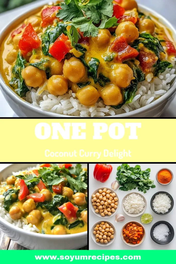 Discover the ultimate comfort food with this Coconut Curry Chickpea Stew! Packed with flavor, this Chickpea Coconut Curry Recipe is perfect for a quick weeknight dinner. It’s a delicious Vegan Coconut Curry Stew that’s both healthy and satisfying. Ready in just 30 minutes, this Quick Chickpea Stew will become a staple in your kitchen. Save this recipe and spice up your meals today! #CoconutCurry #ChickpeaStew #VeganRecipes #HealthyEating