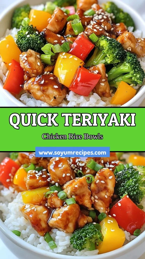 Discover delicious Teriyaki Chicken Rice Bowls with this easy teriyaki chicken recipe! Packed with flavor from homemade teriyaki sauce and served over fluffy jasmine rice, this healthy chicken stir fry is a perfect weeknight dinner. In just 35 minutes, enjoy this vibrant and satisfying meal that the whole family will love. Save this recipe for your next dinner night! #TeriyakiChickenRiceBowls #HealthyEating #JasmineRiceRecipes #EasyDinnerIdeas
